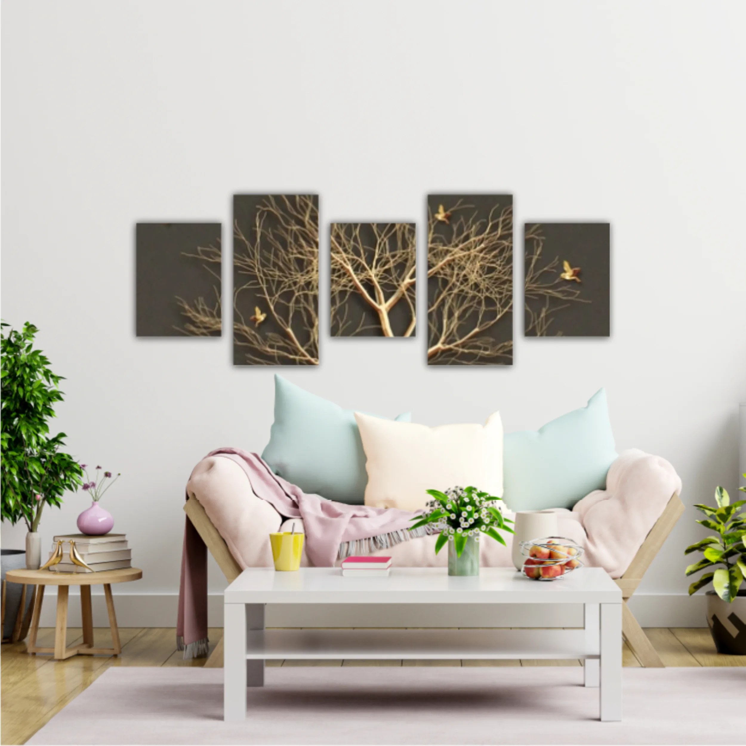 3d illustration of tree and birds