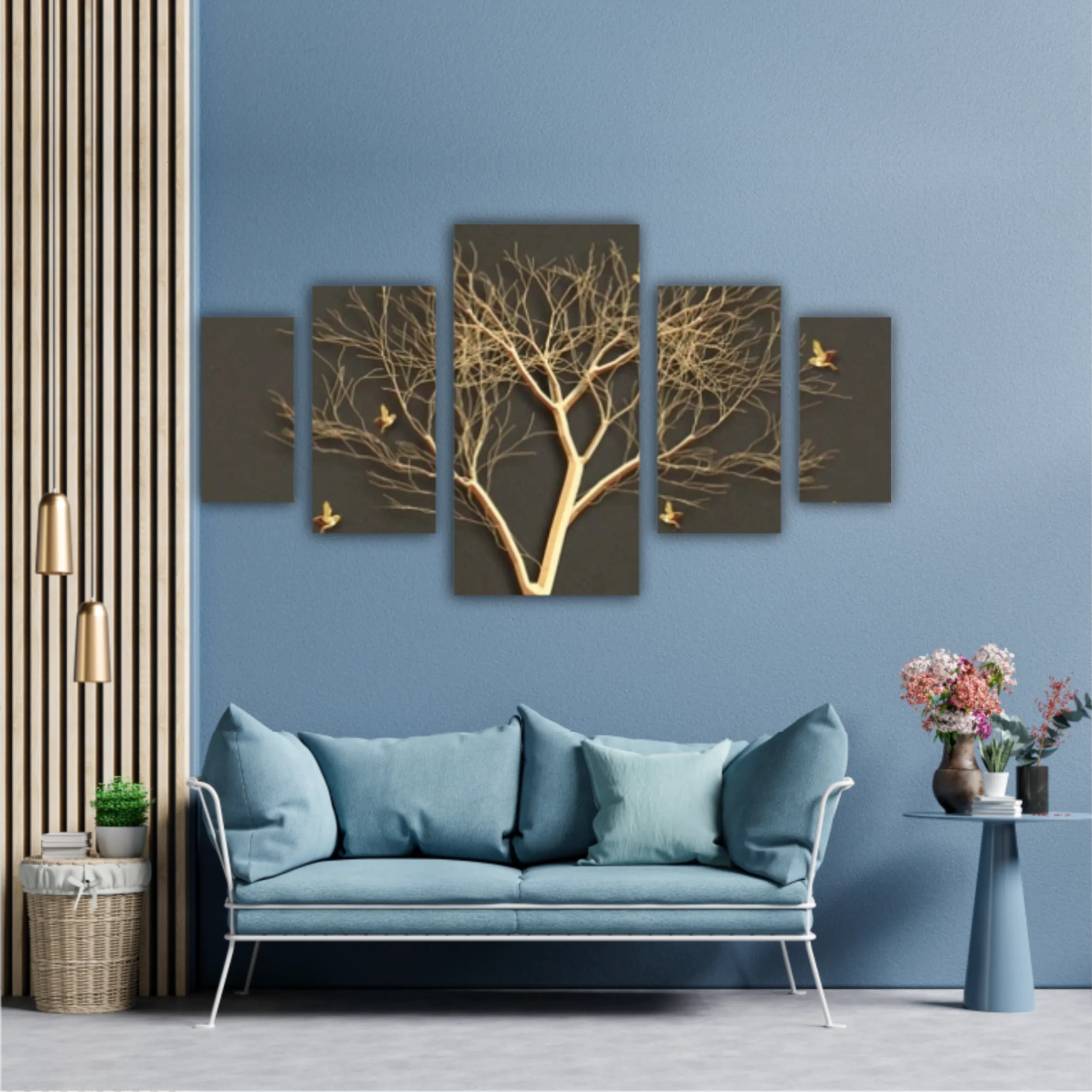 3d illustration of tree and birds