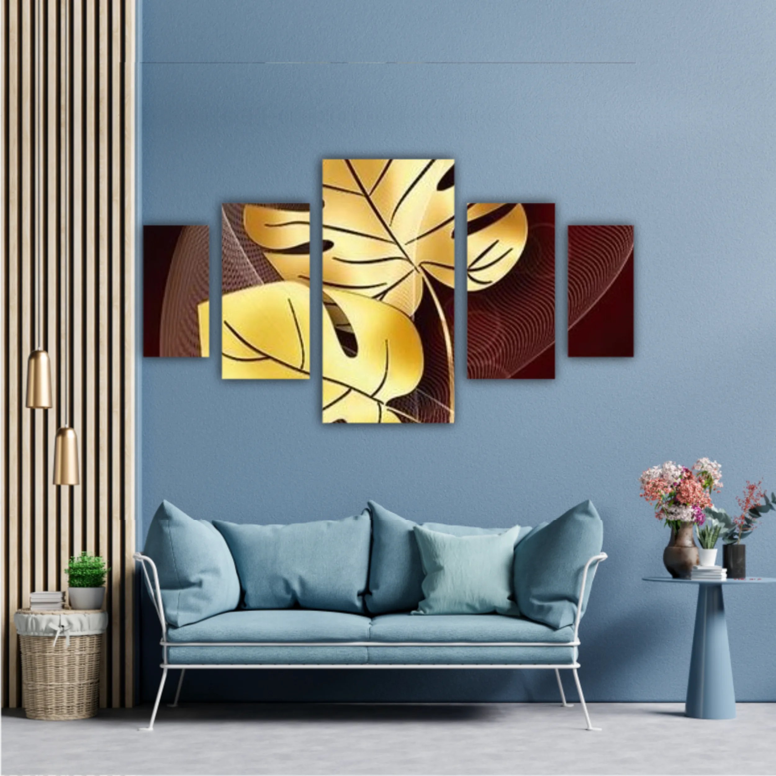 3d illustration of luxurious golden leaf