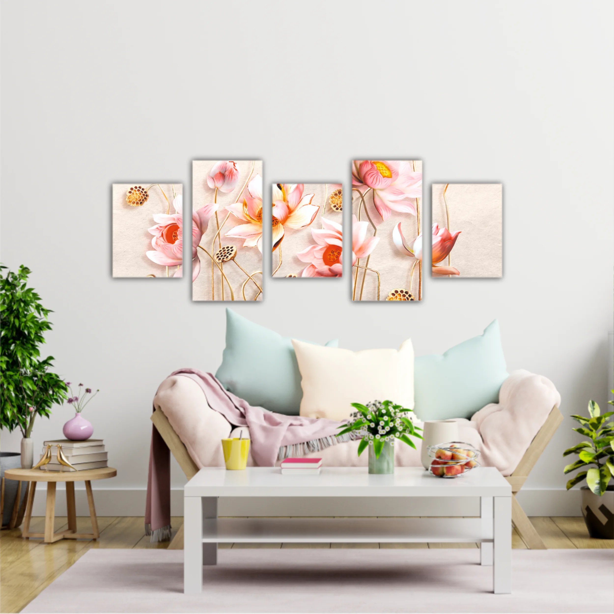 Pink flowers, 3D Illustration of flower wallpaper