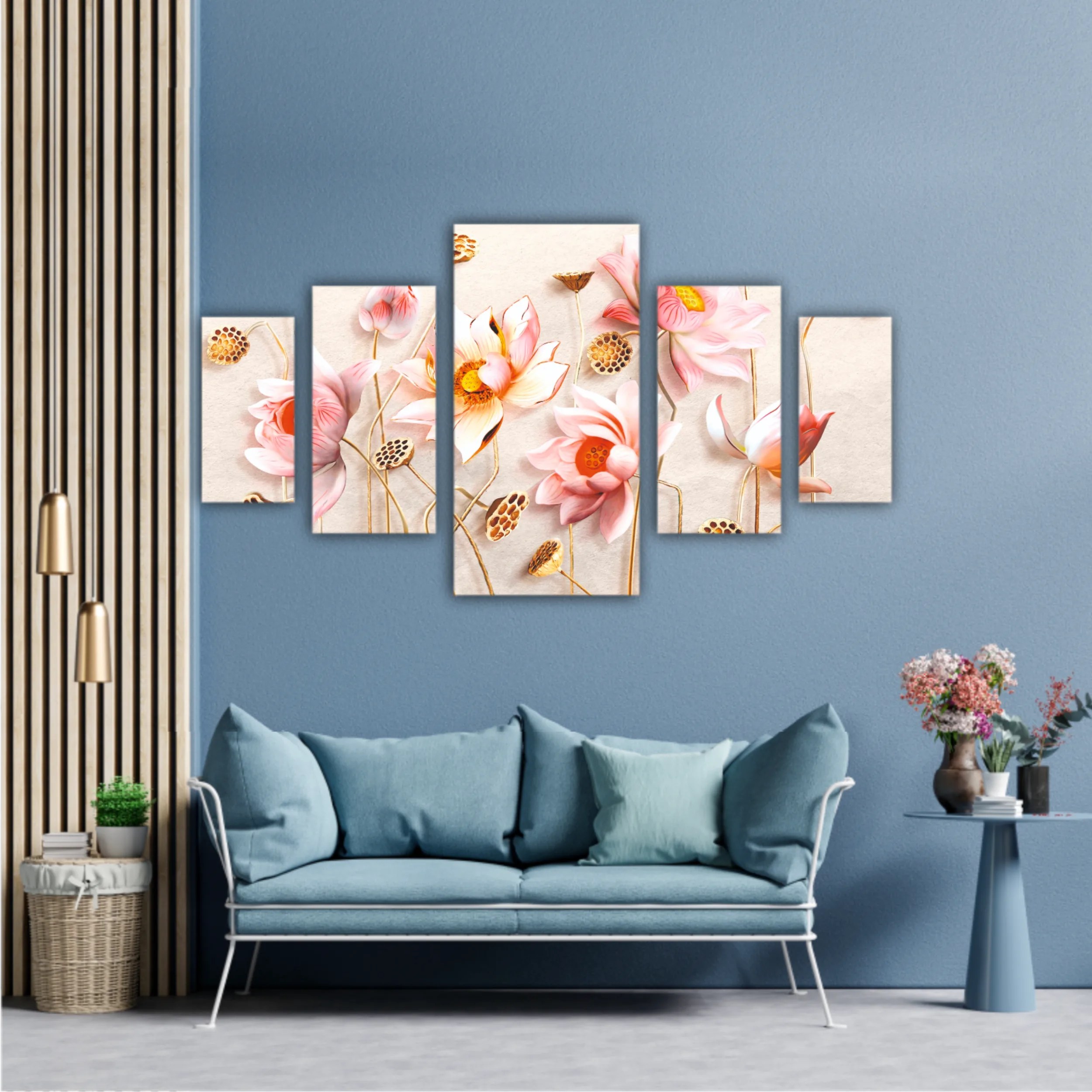 Pink flowers, 3D Illustration of flower wallpaper