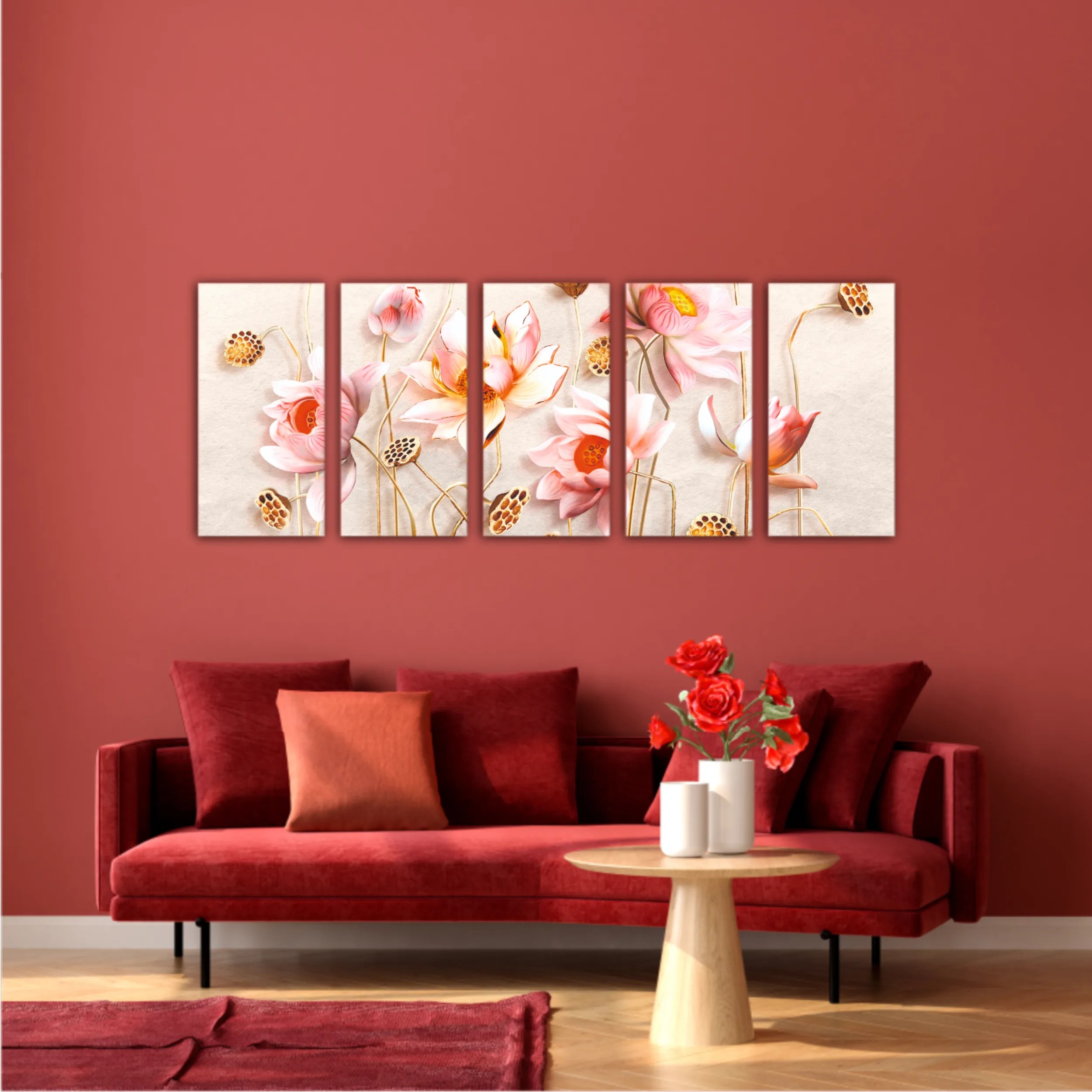 Pink flowers, 3D Illustration of flower wallpaper