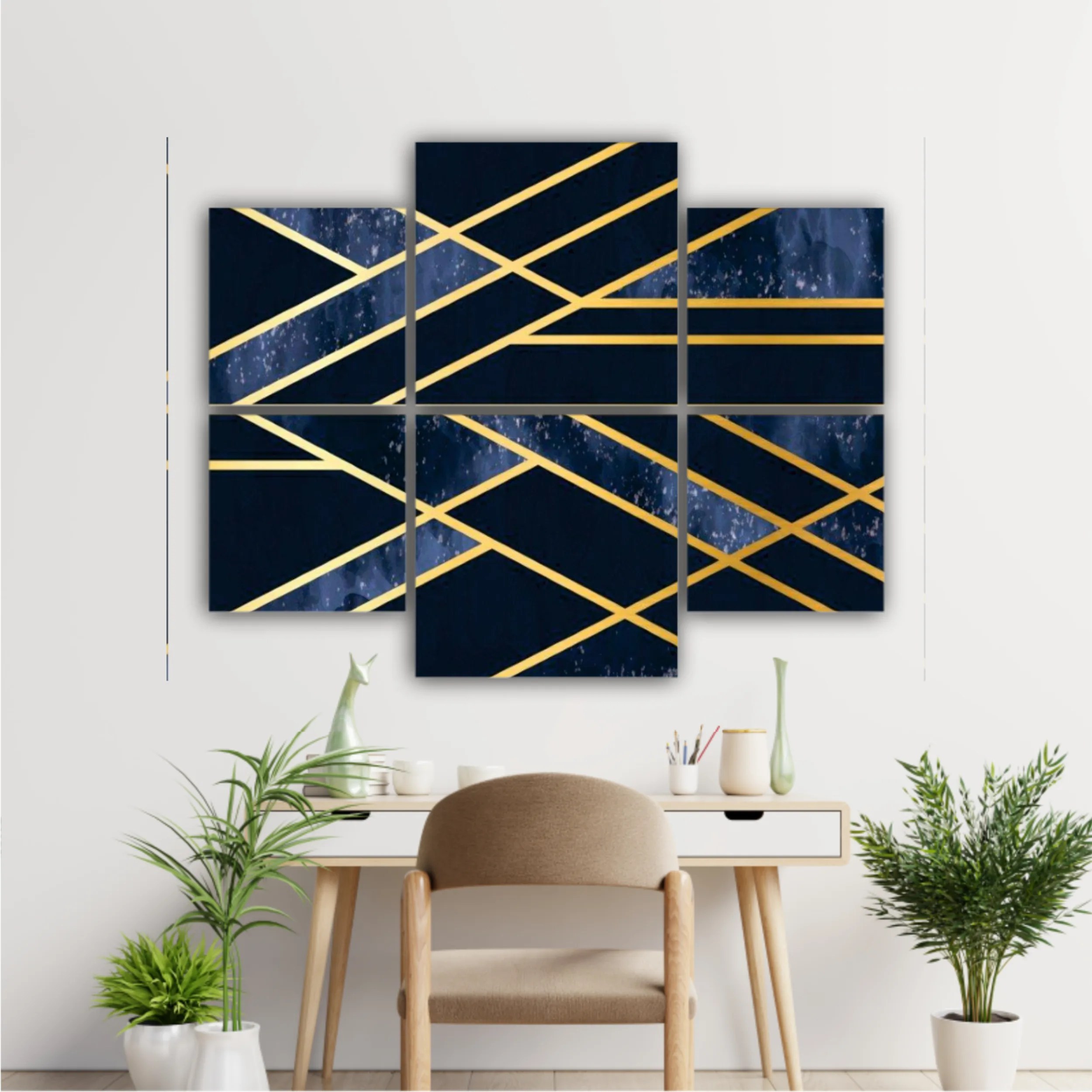 3d illustration - Golden lines 2