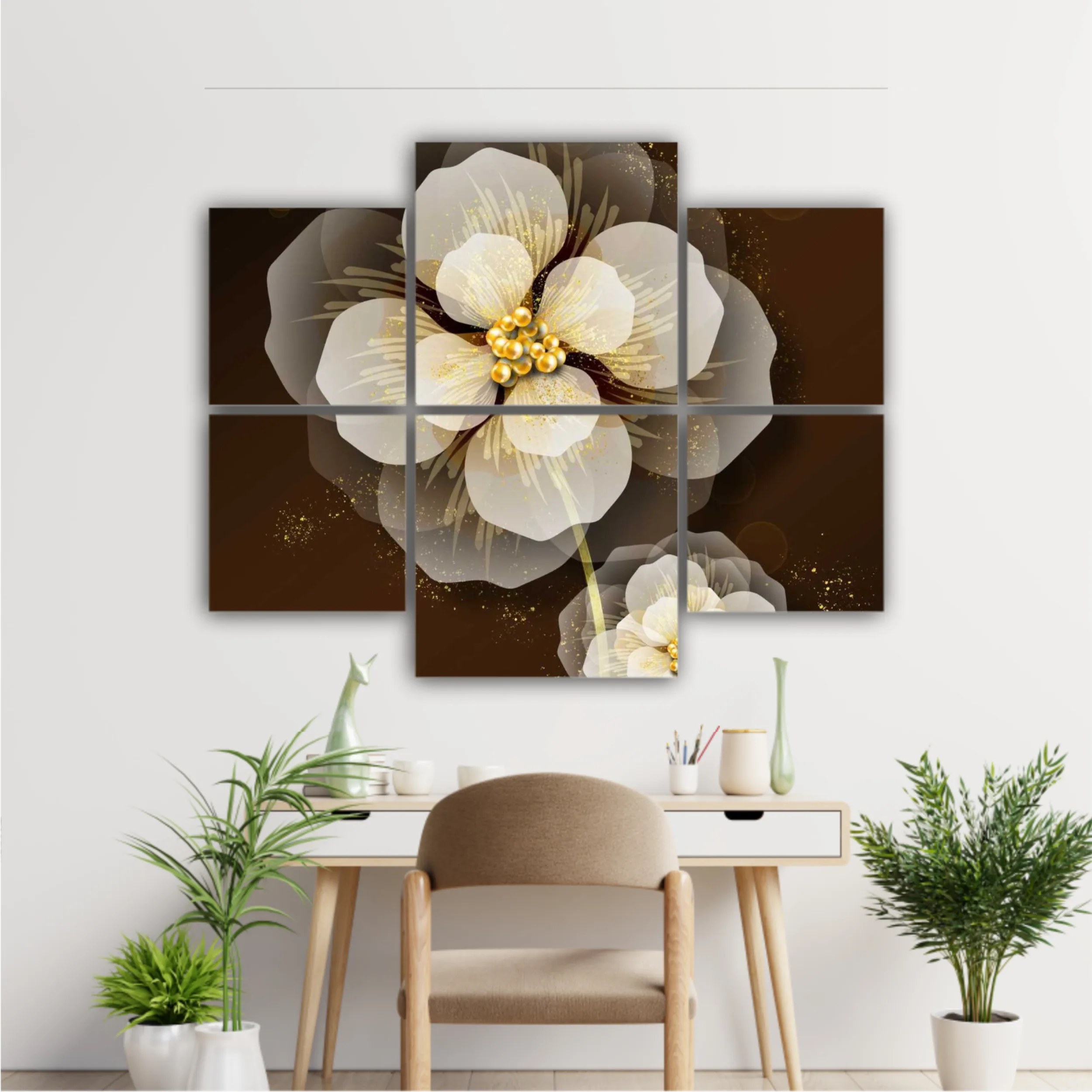 3d illustration of luxurious golden flower