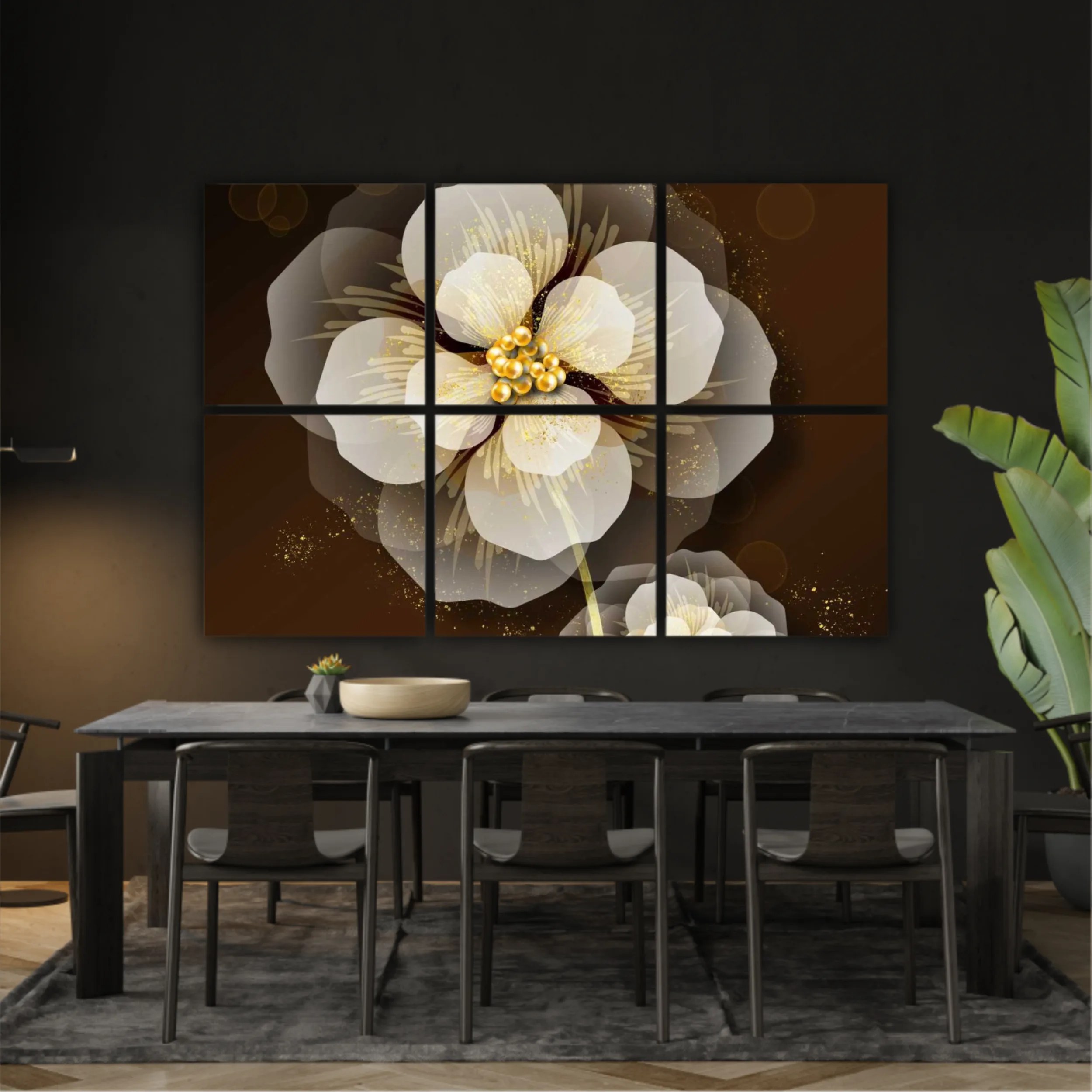 3d illustration of luxurious golden flower