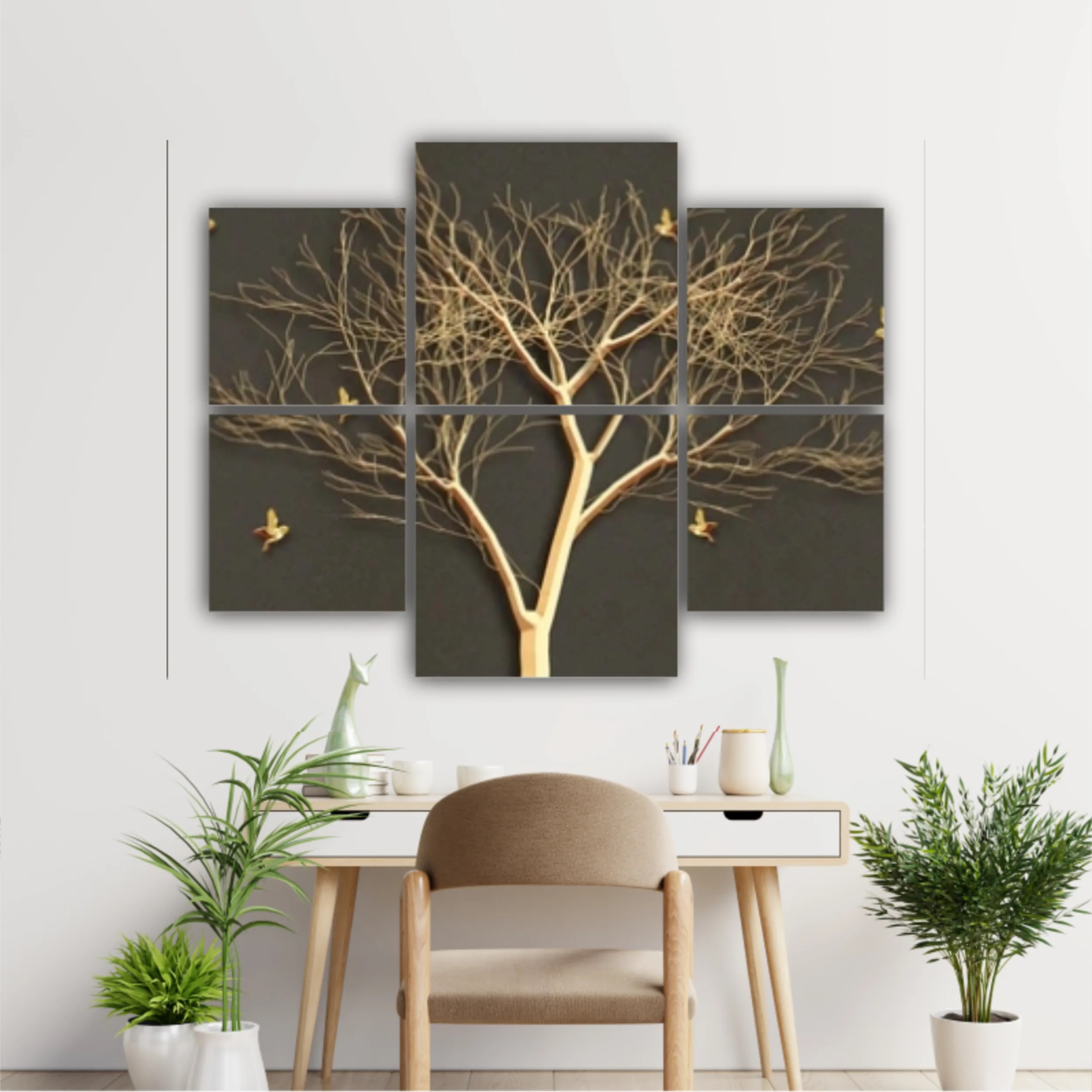 3d illustration of tree and birds