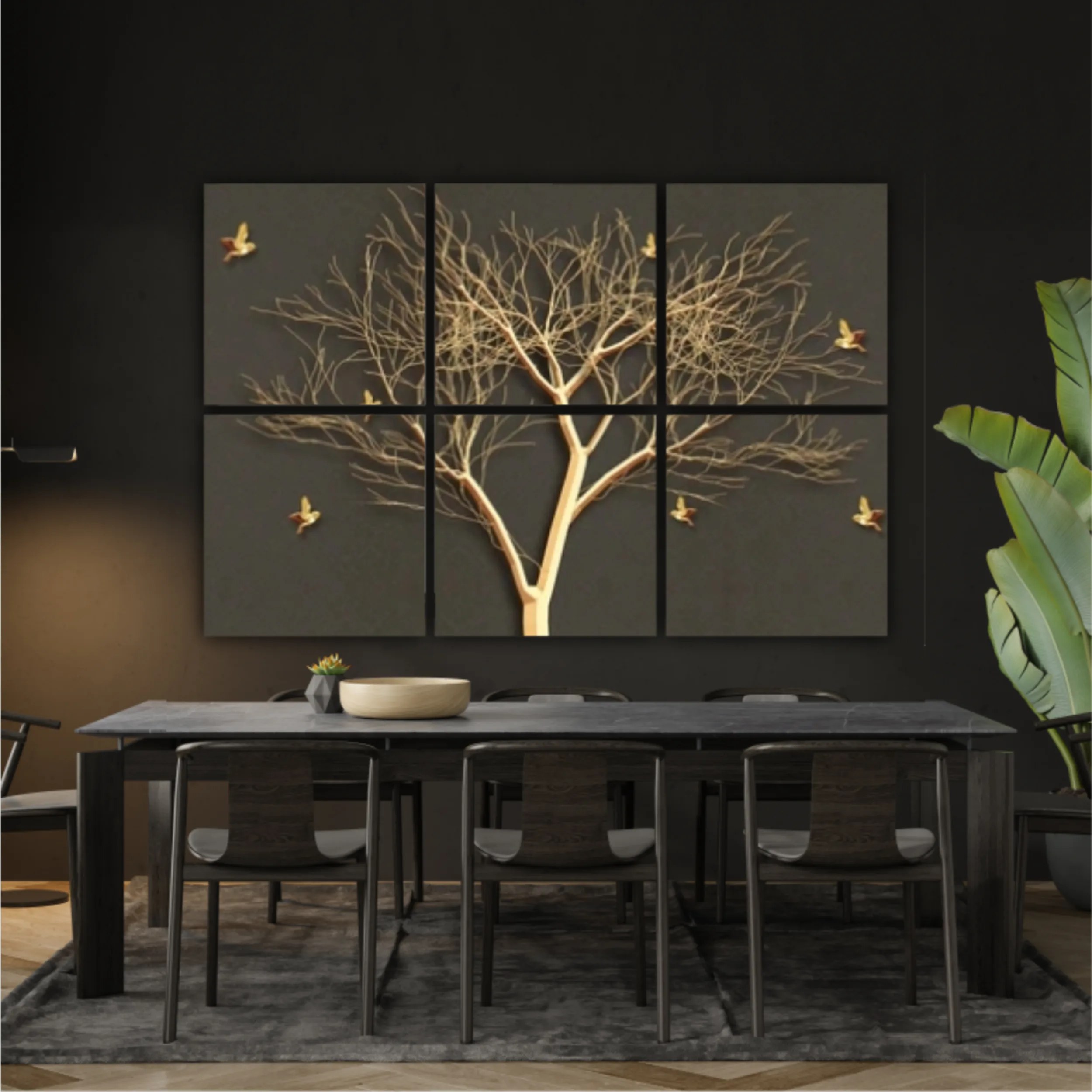 3d illustration of tree and birds