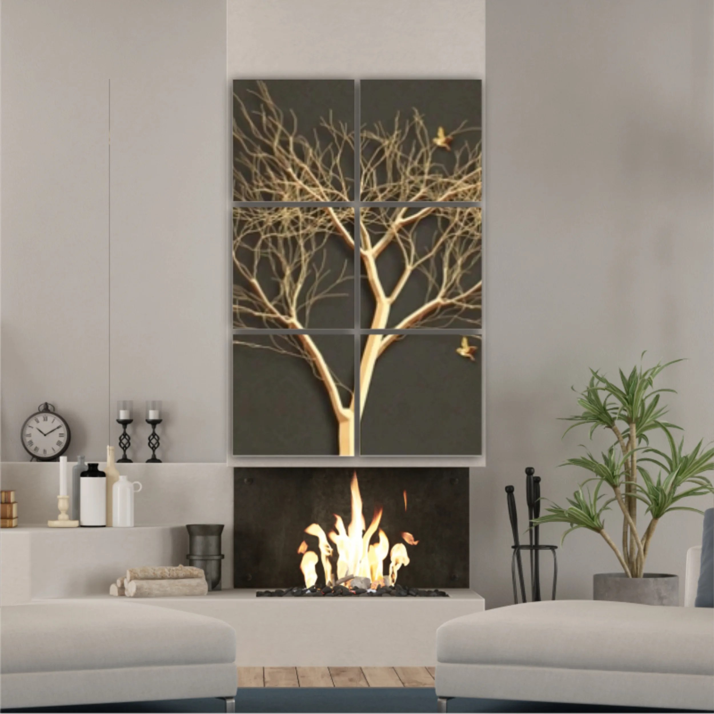 3d illustration of tree and birds