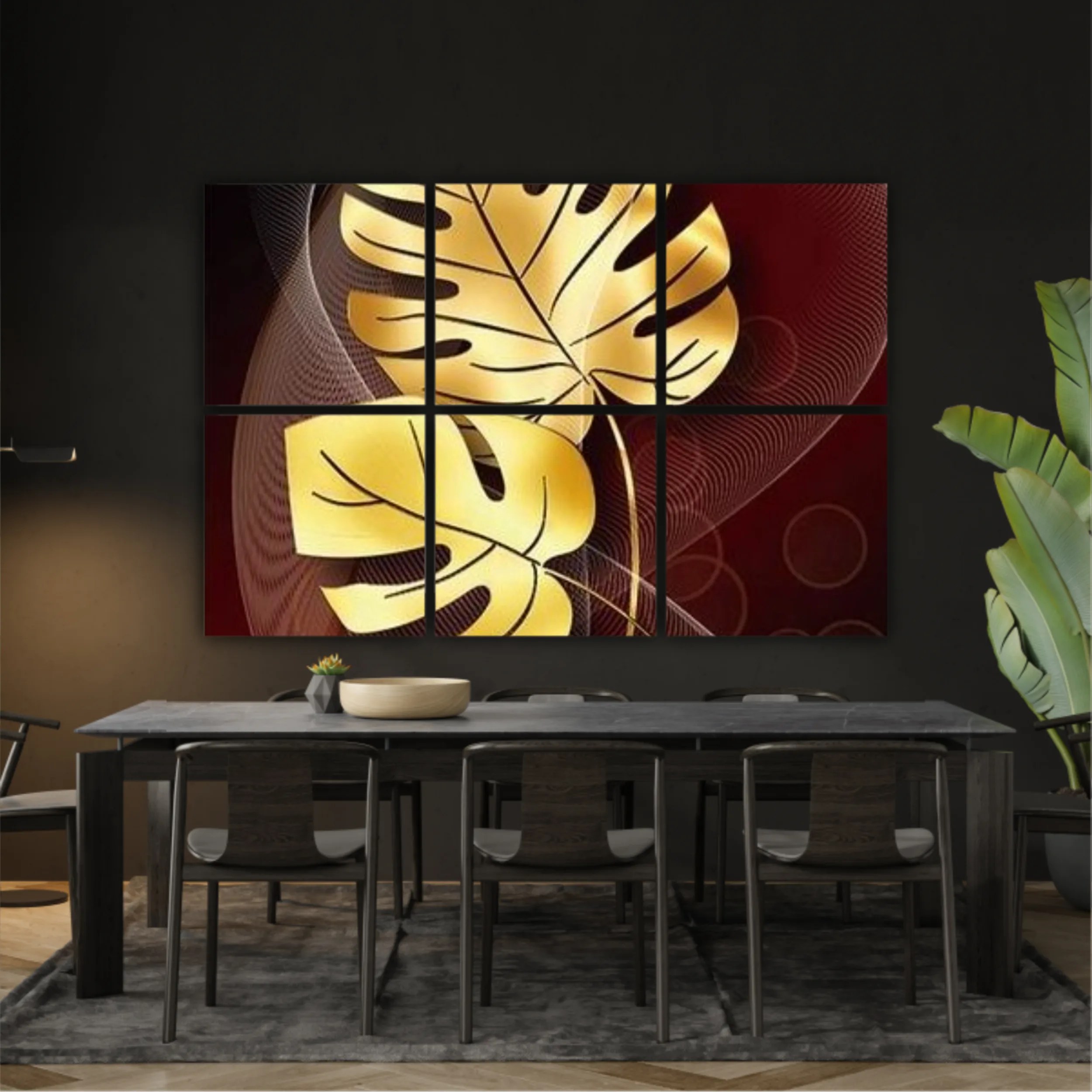 3d illustration of luxurious golden leaf