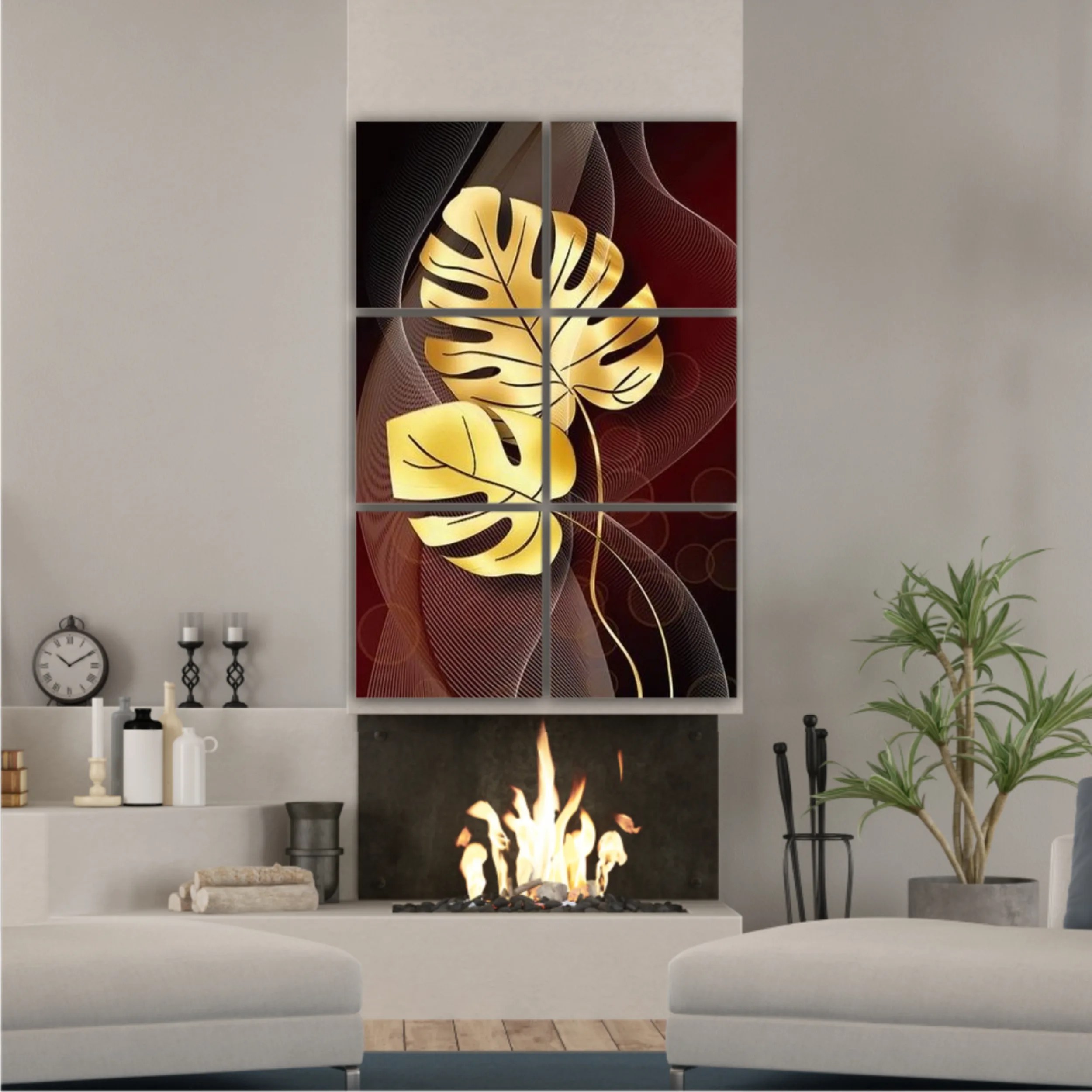 3d illustration of luxurious golden leaf