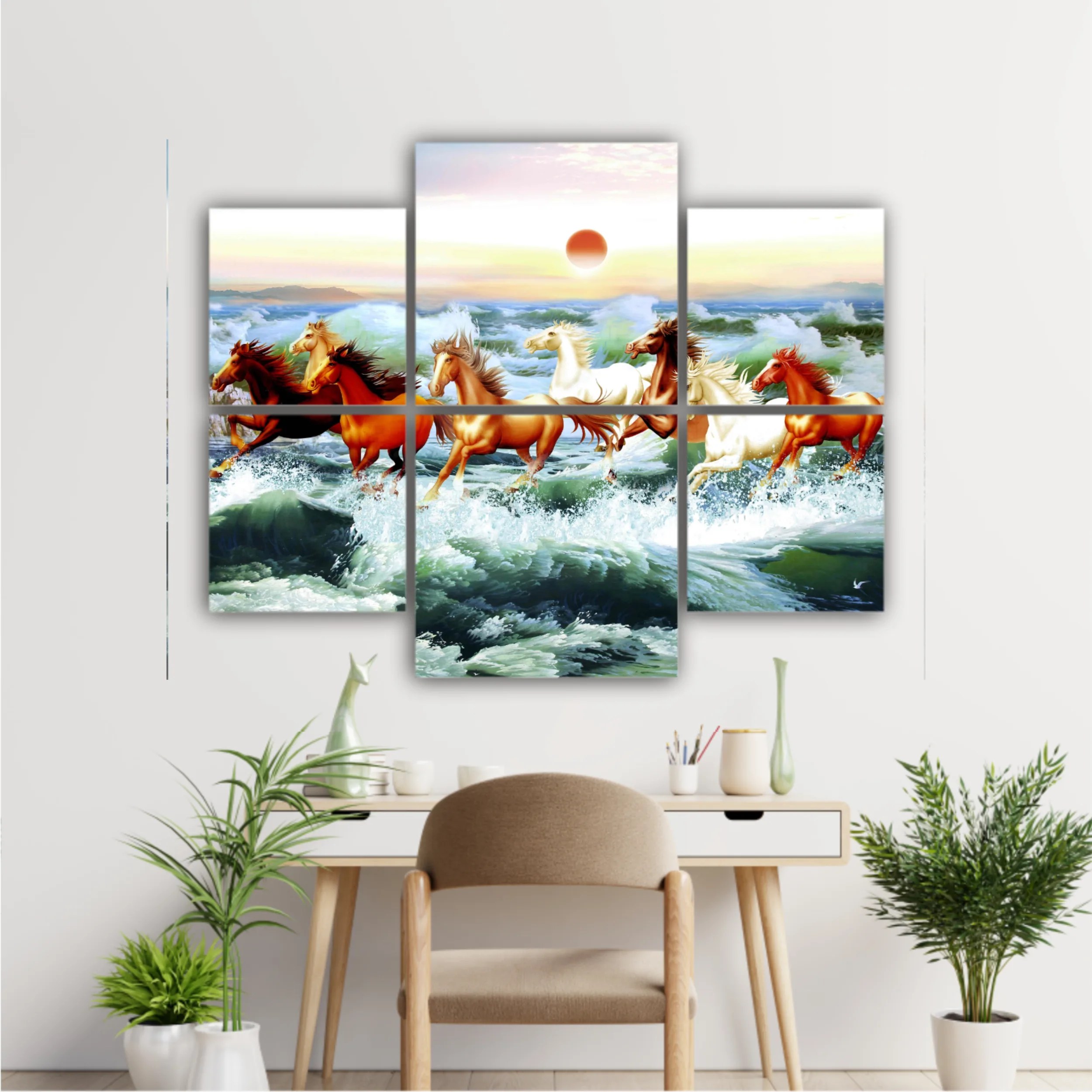 3d illustration of horse and beach design