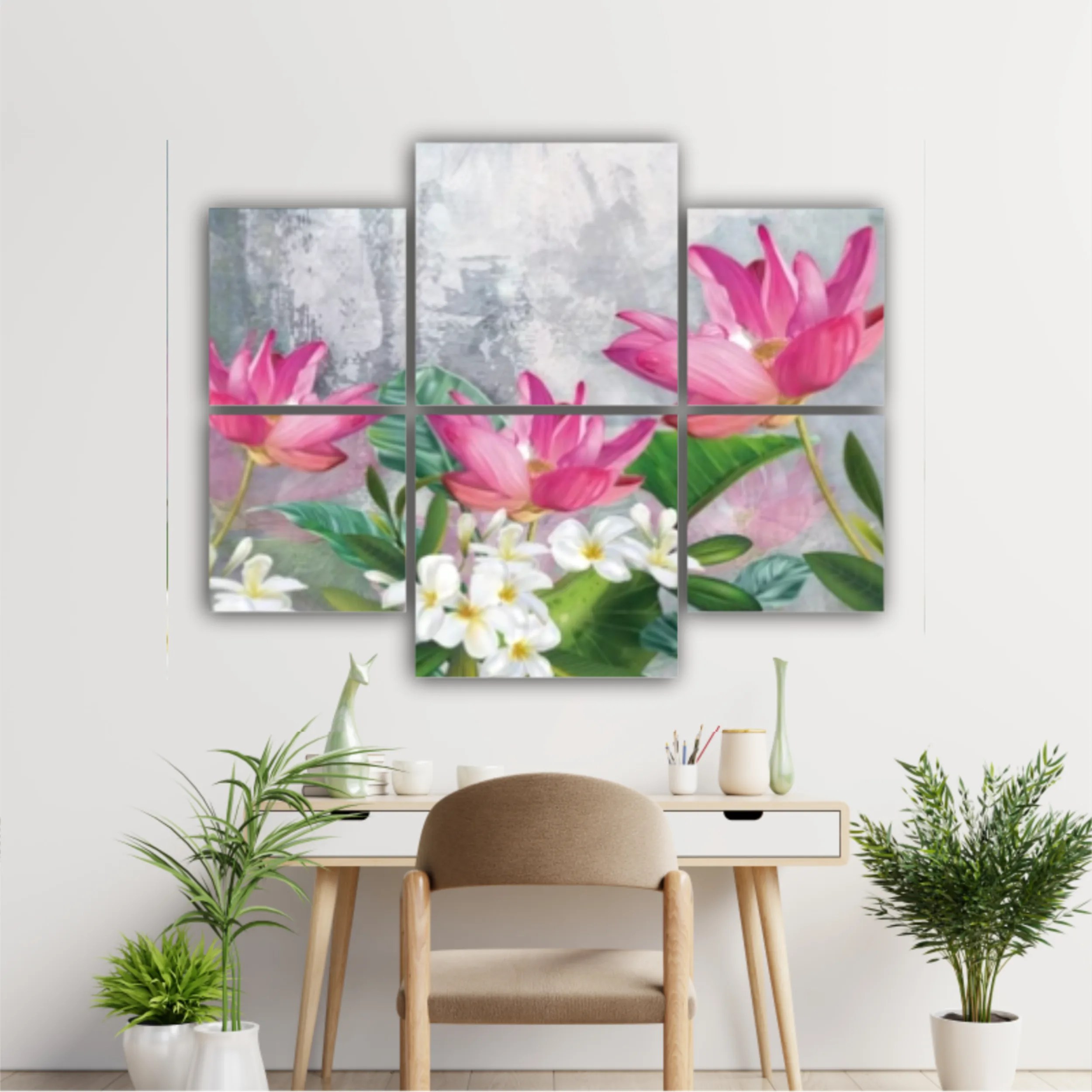 3d illustration of flowers in brilliant bloom in spring line. Luxurious abstract art digital painting