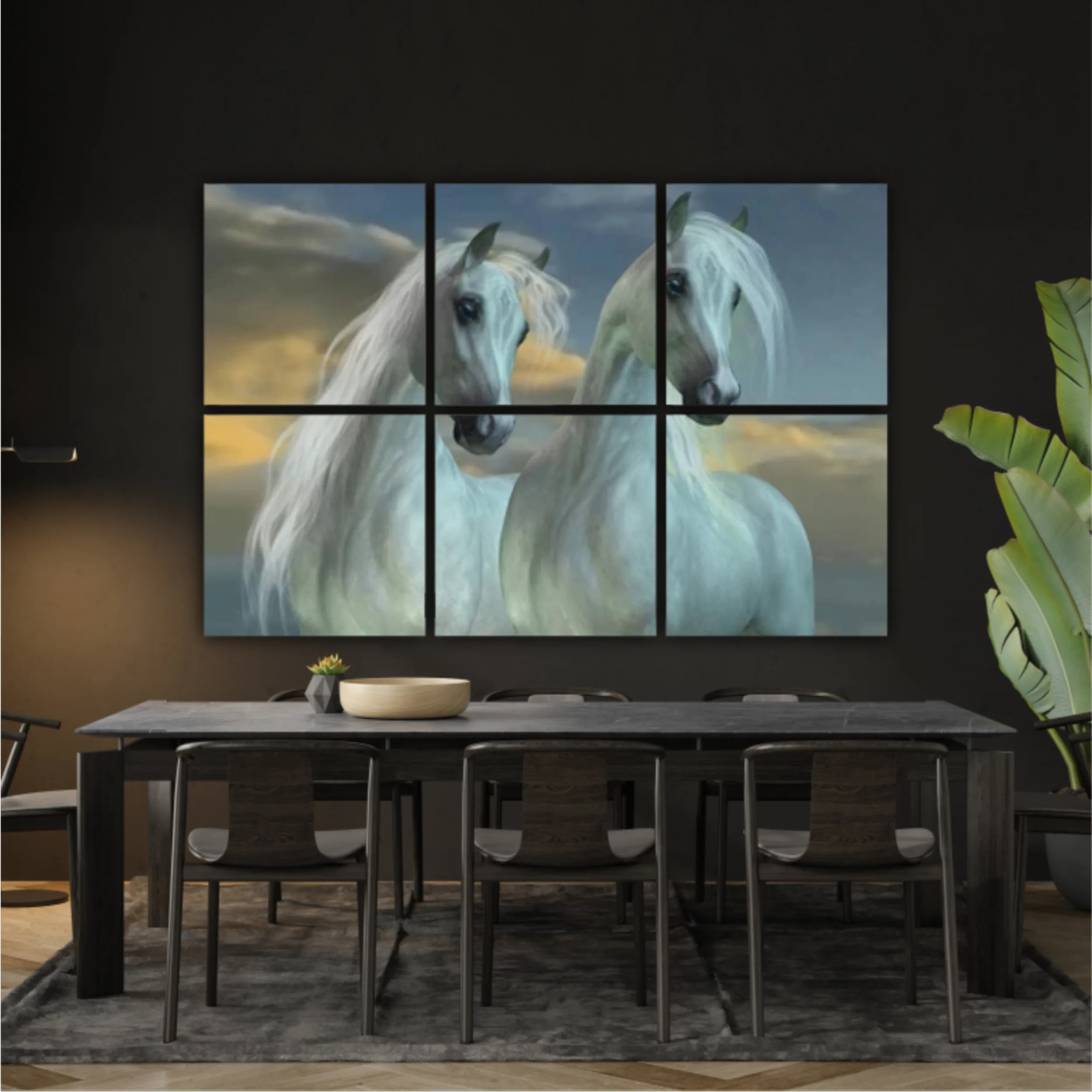 3d illustration of horse and beach design