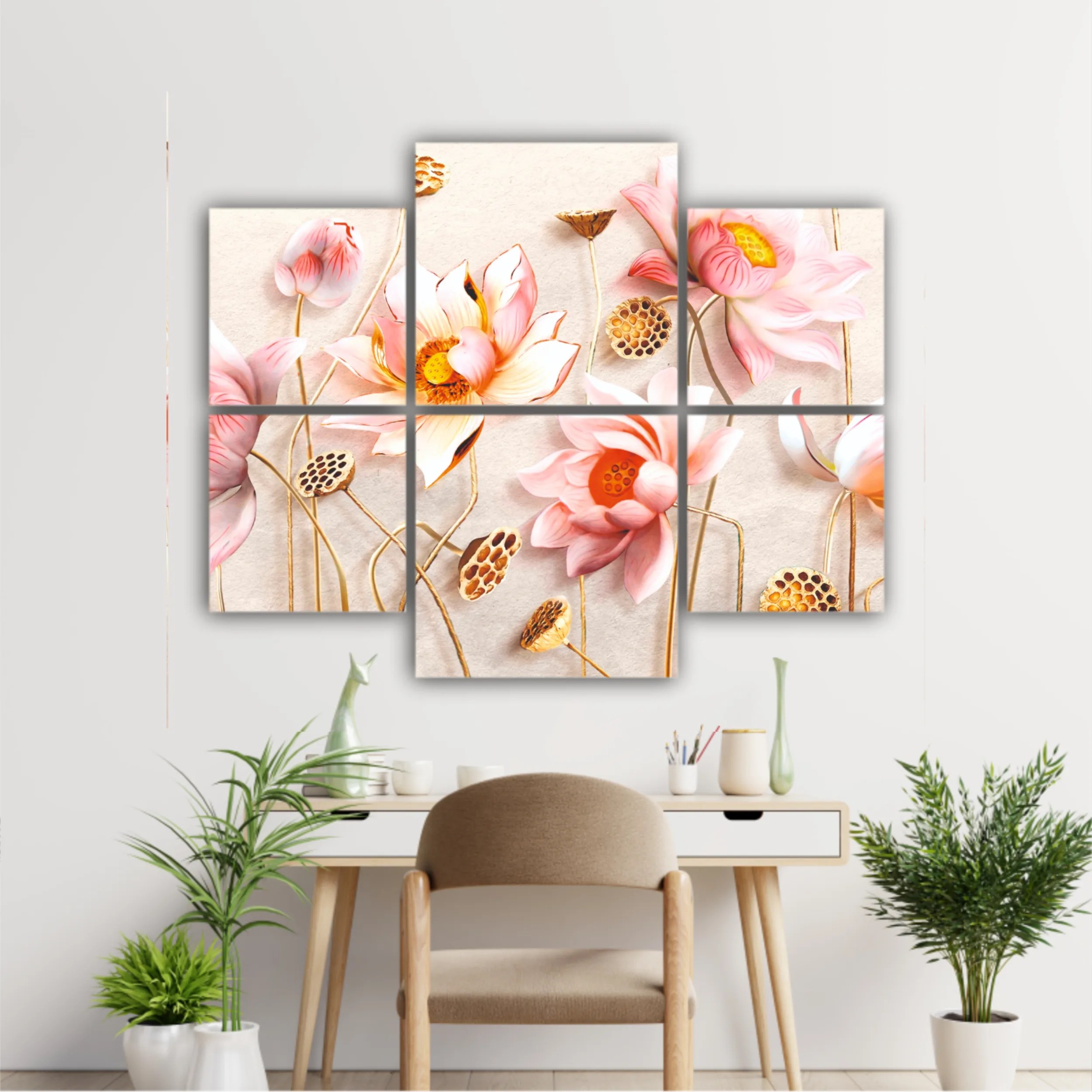 Pink flowers, 3D Illustration of flower wallpaper