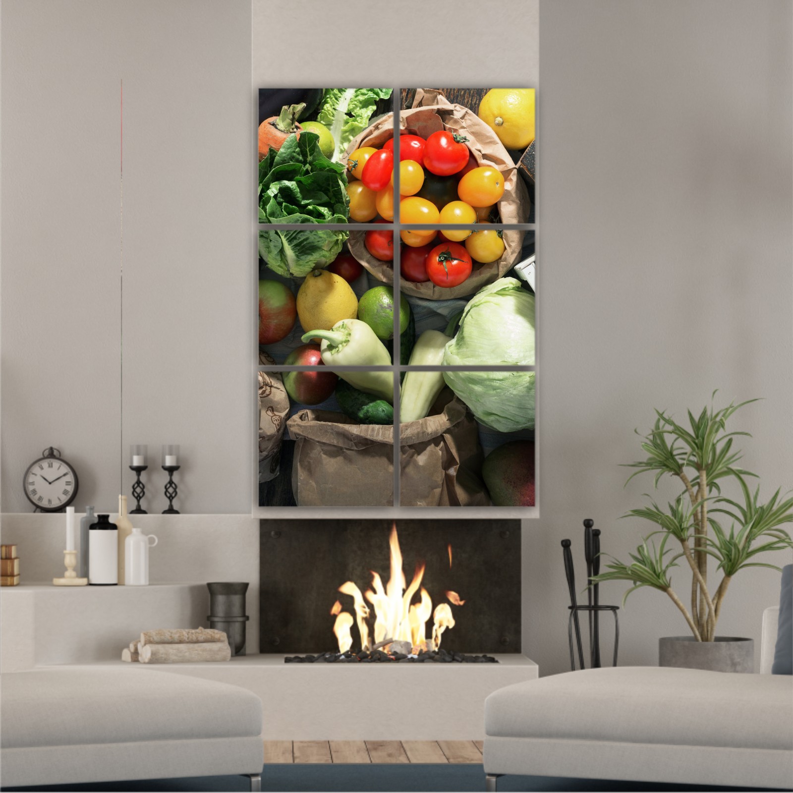 Healthy food background. Set of healthy food, top view