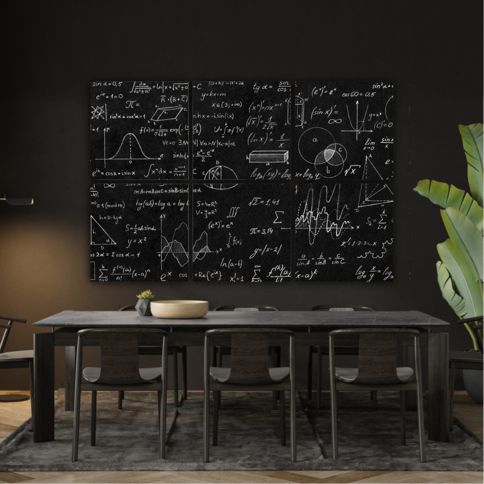 Blackboard with scientific formulas