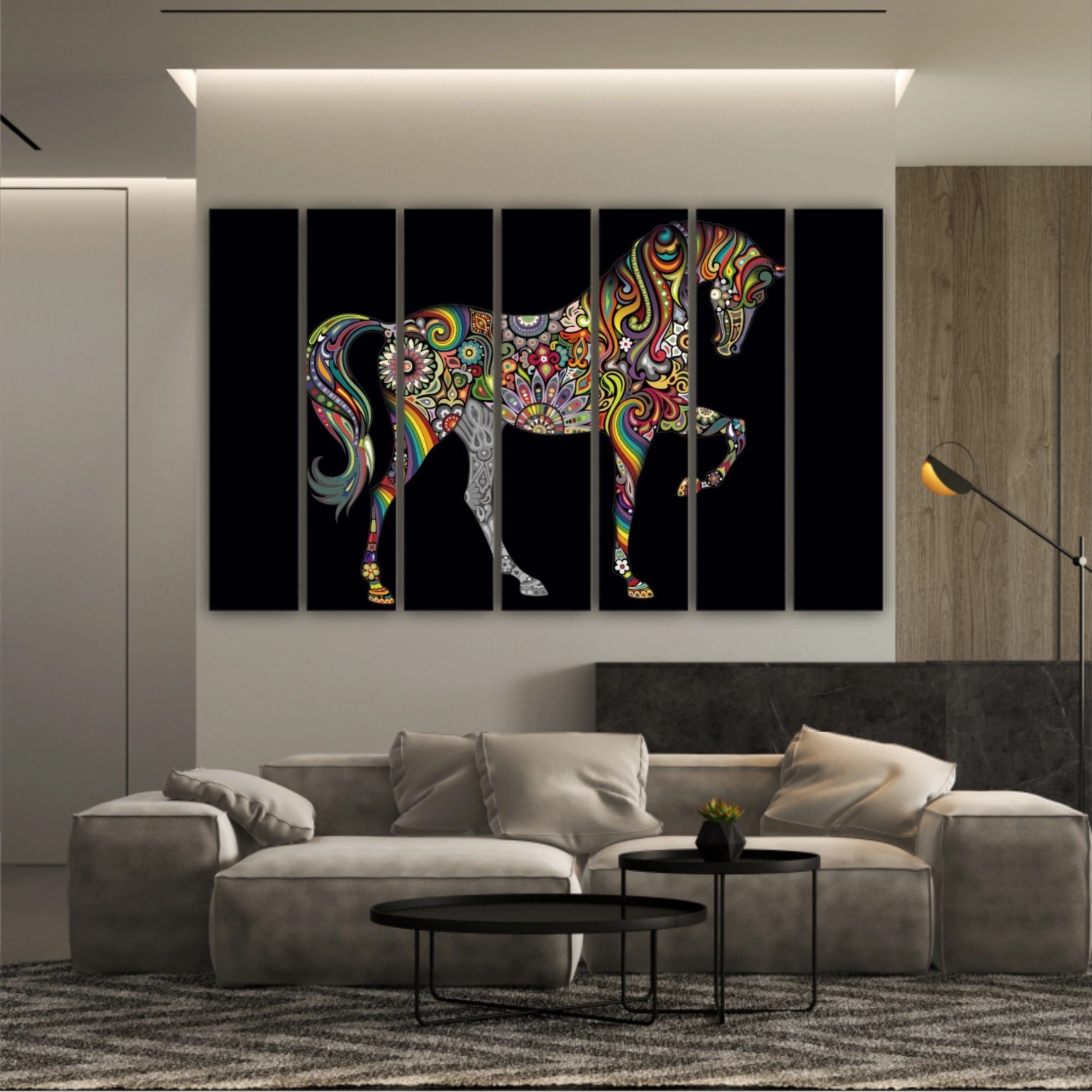 Cai colorat horse colorate abstract