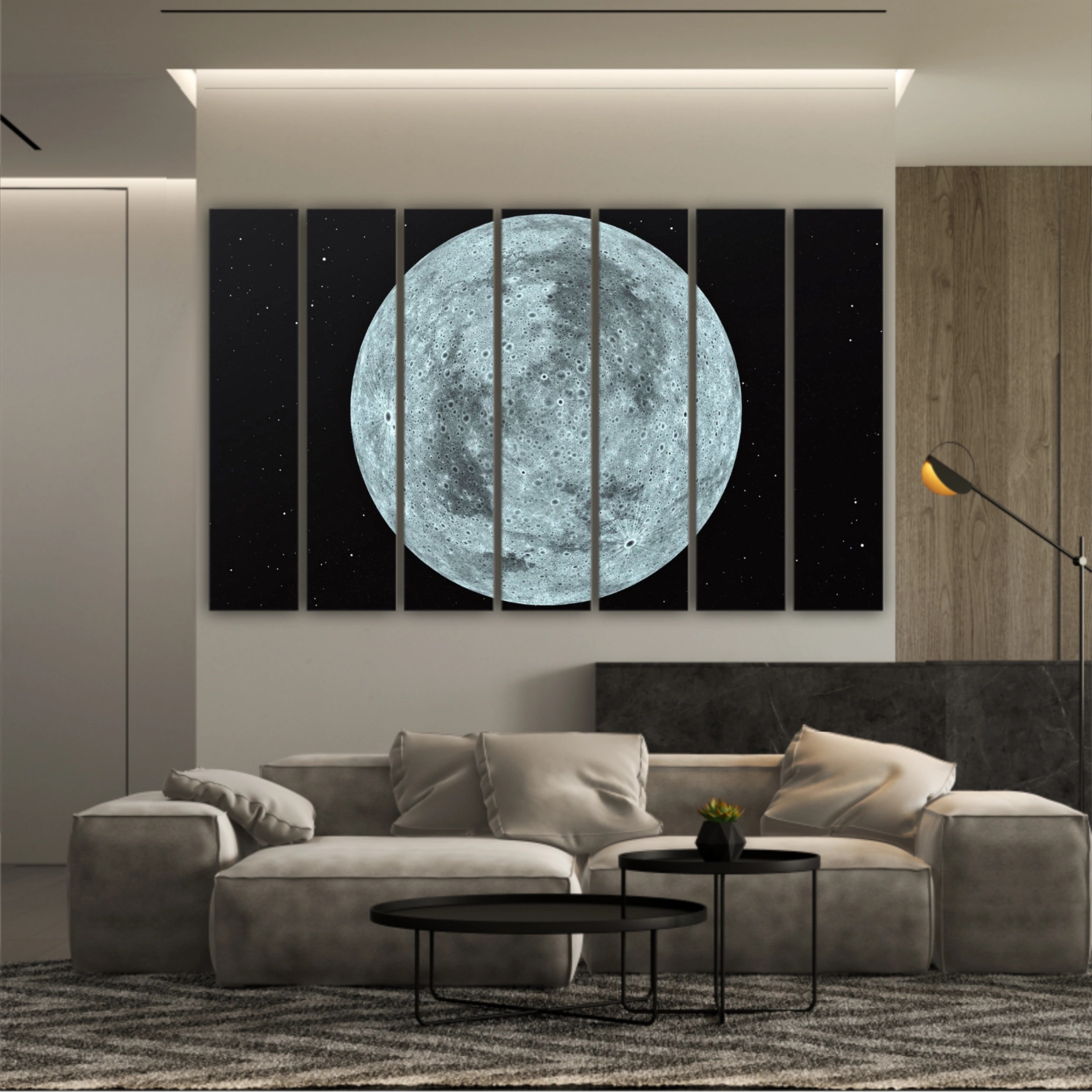 3D rendering of the moon with star sky background