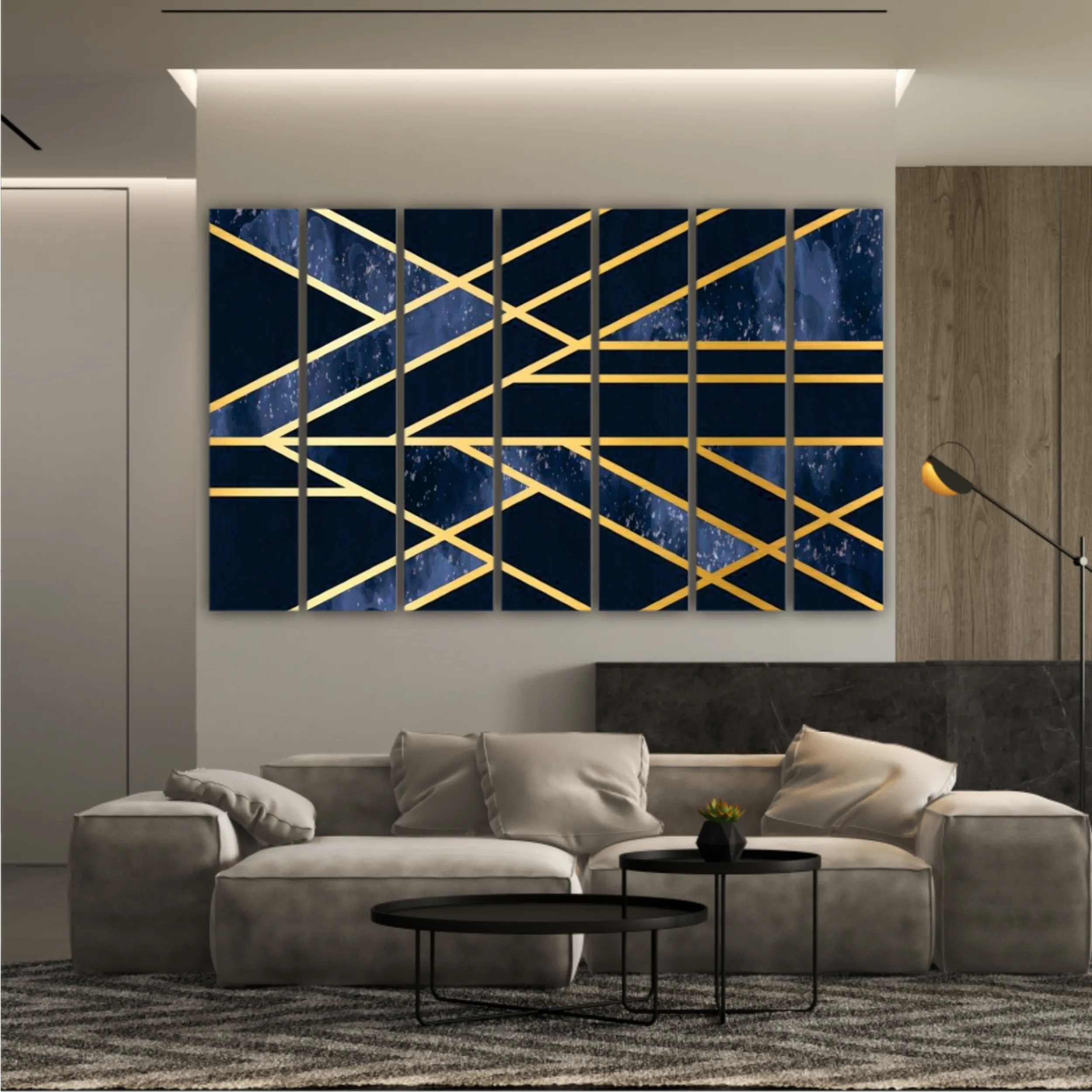 3d illustration - Golden lines 2