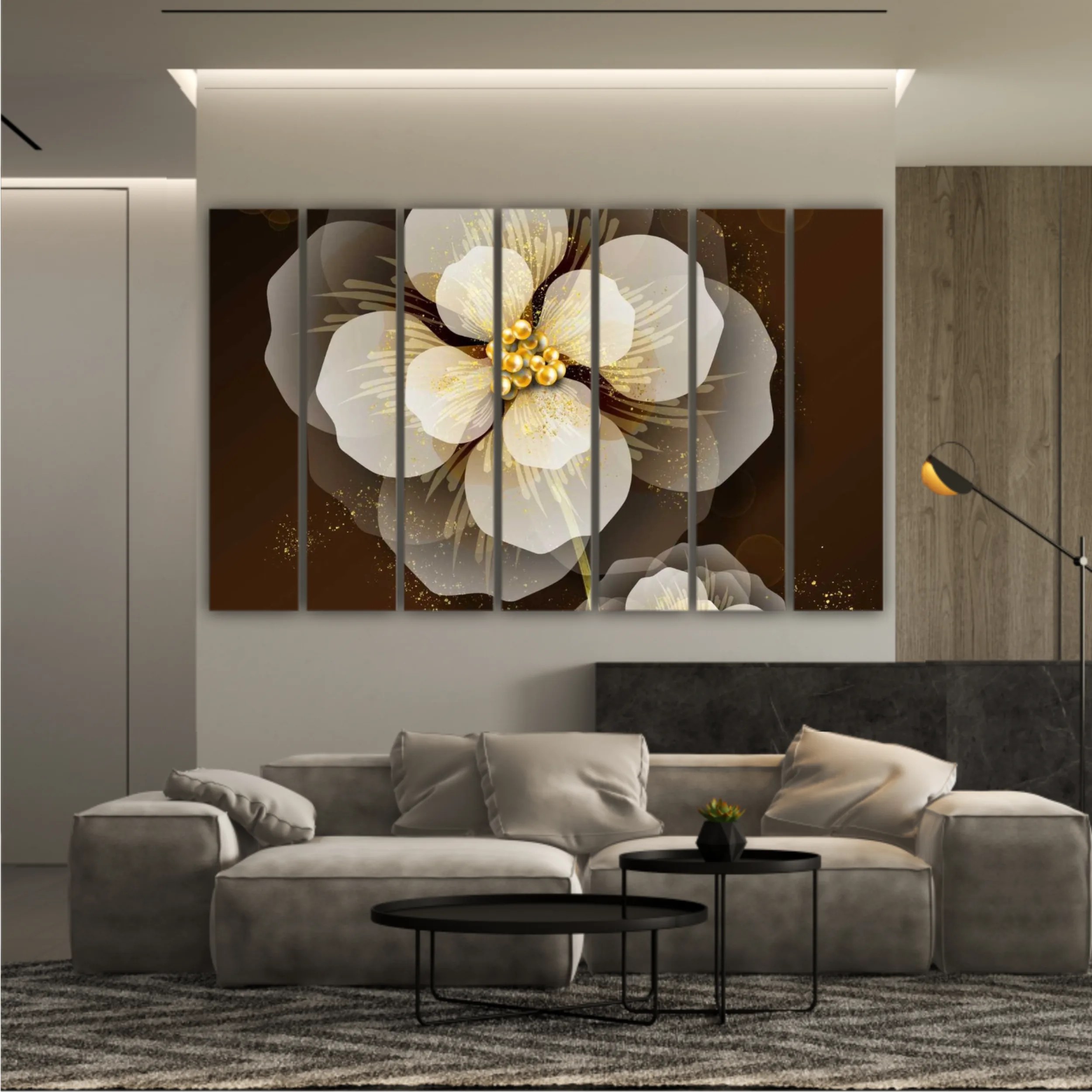 3d illustration of luxurious golden flower