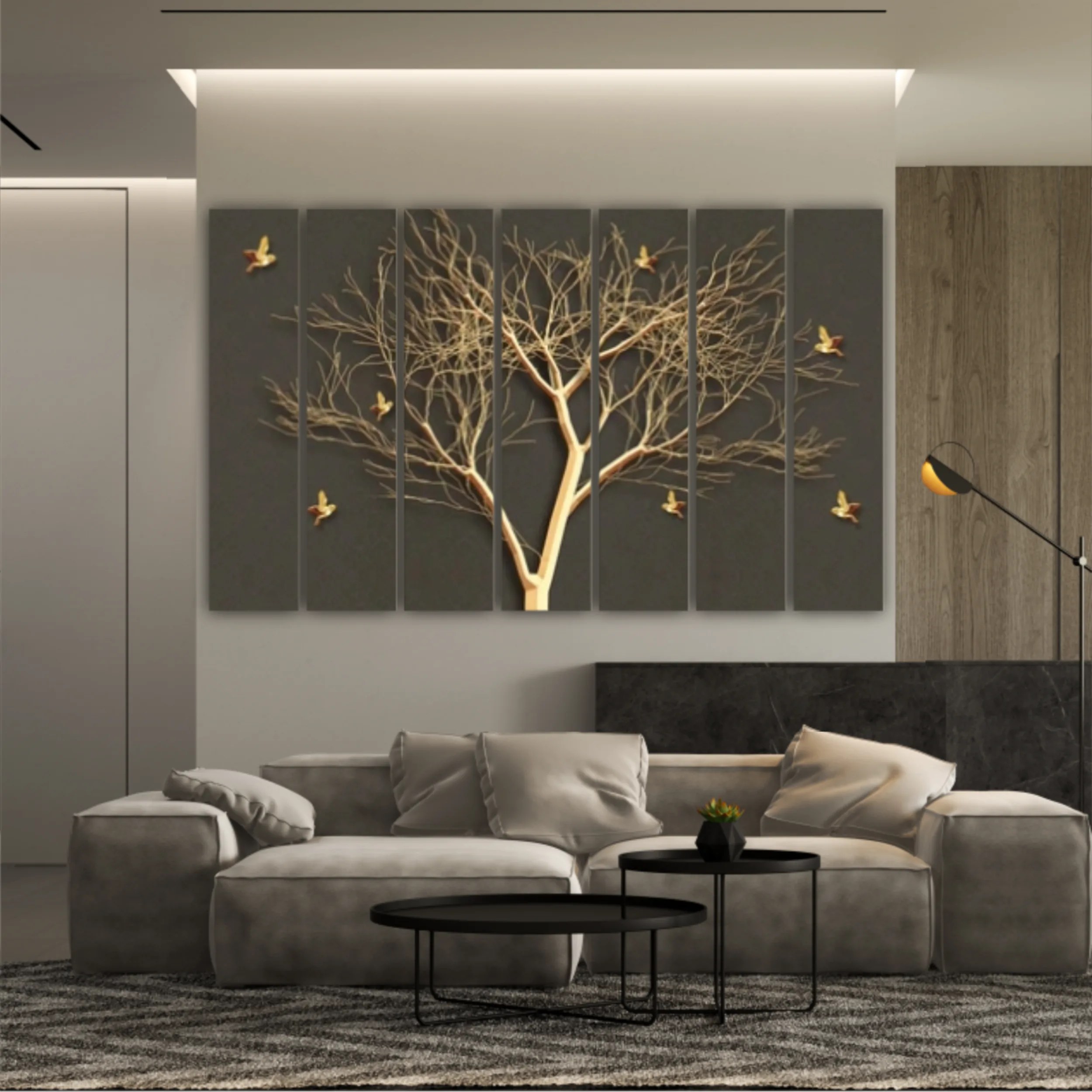 3d illustration of tree and birds