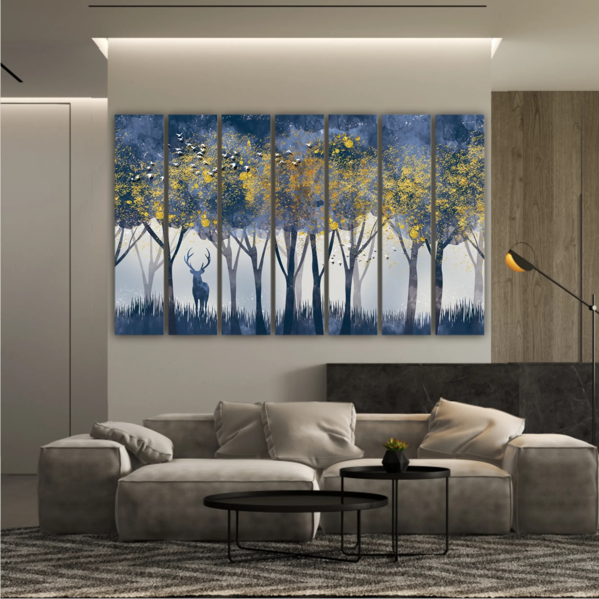 3d illustration of forest at night