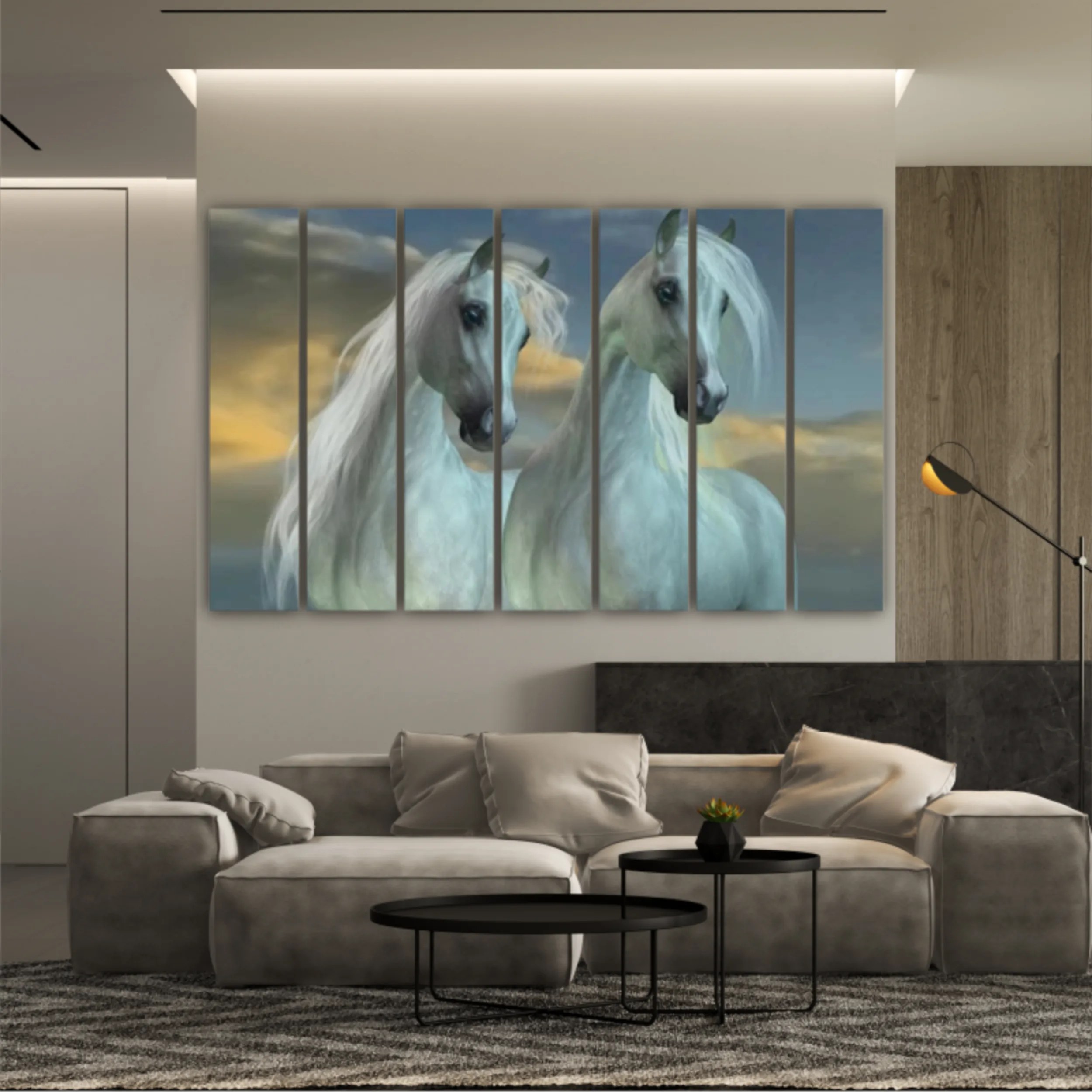 3d illustration of horse and beach design