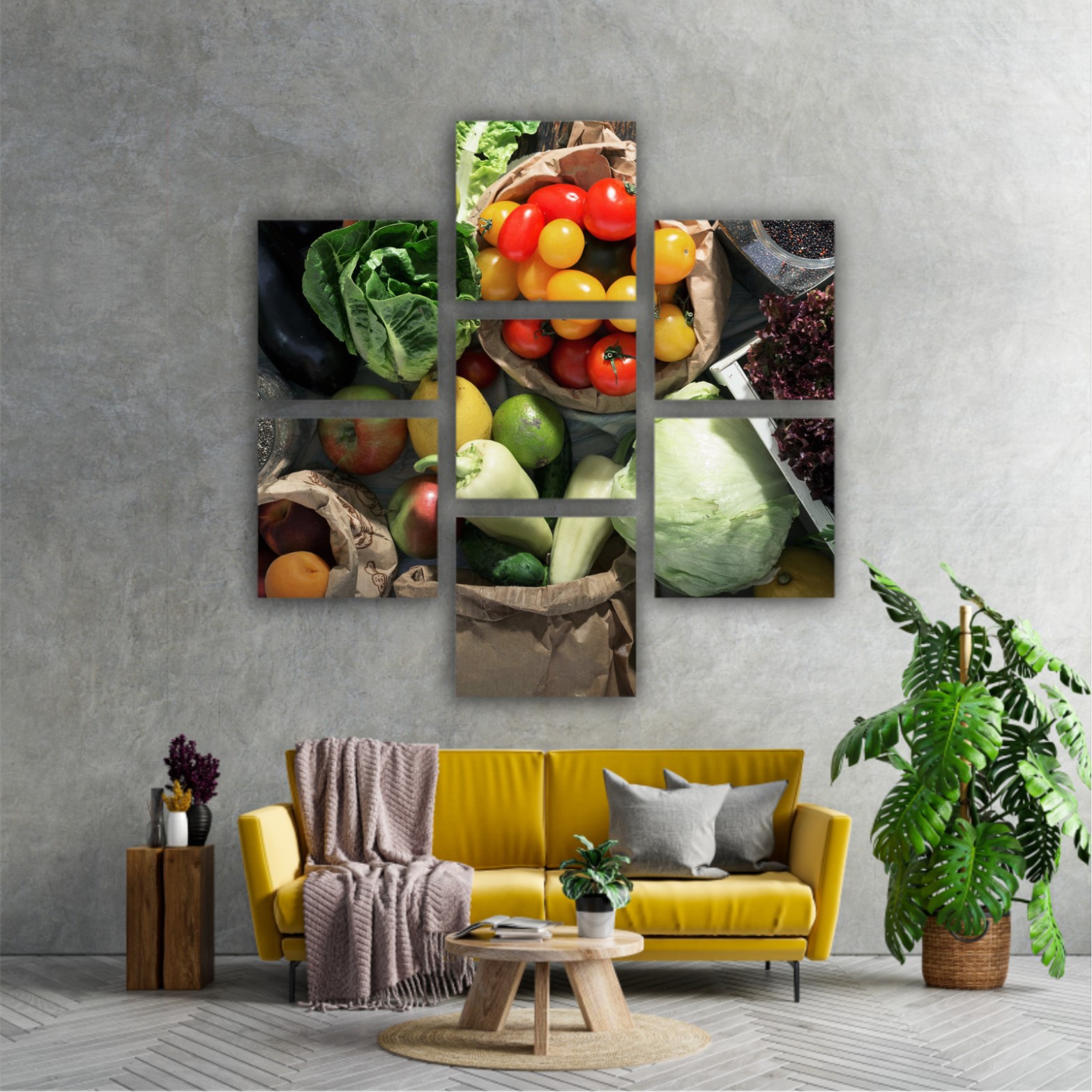 Healthy food background. Set of healthy food, top view