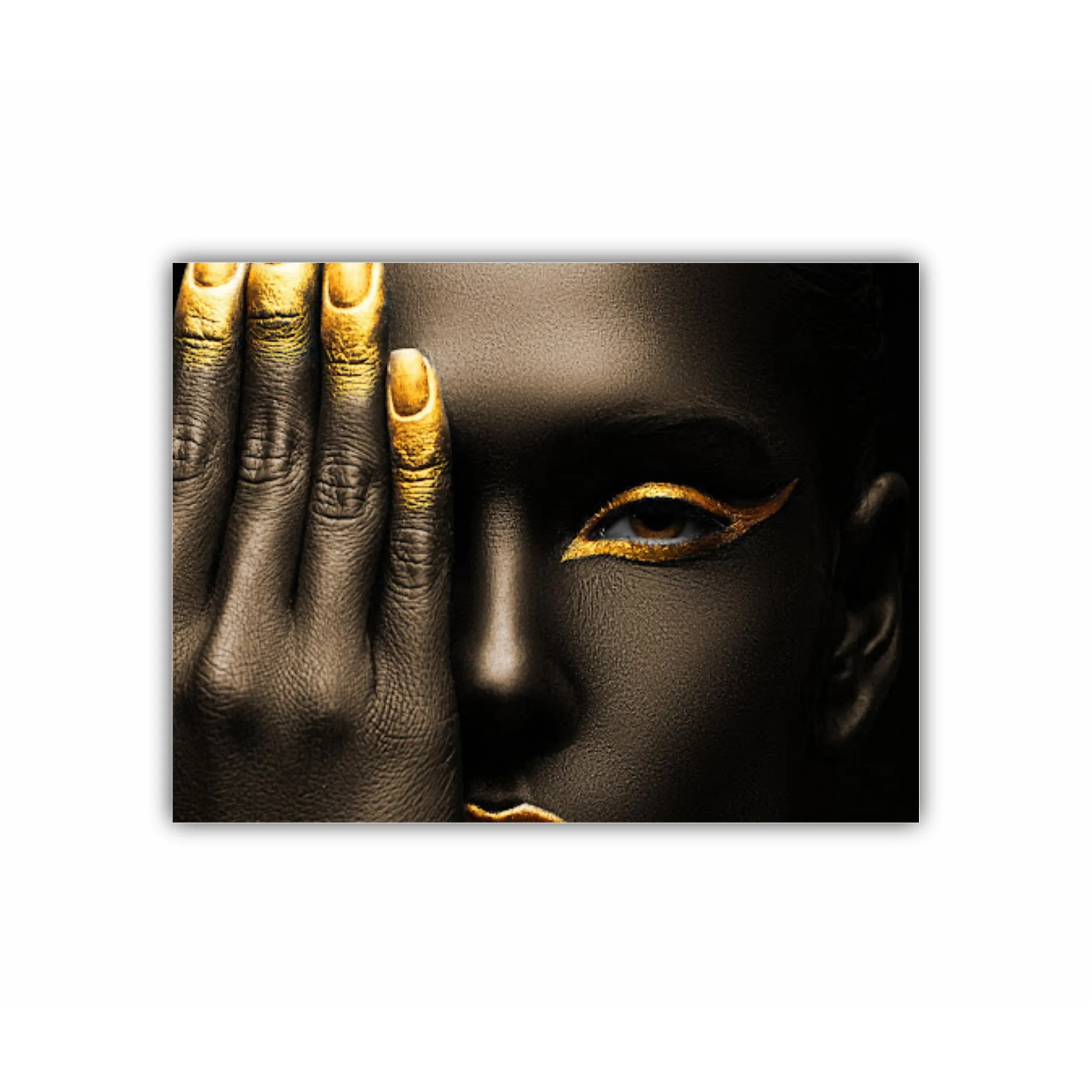 Women in golden makeup