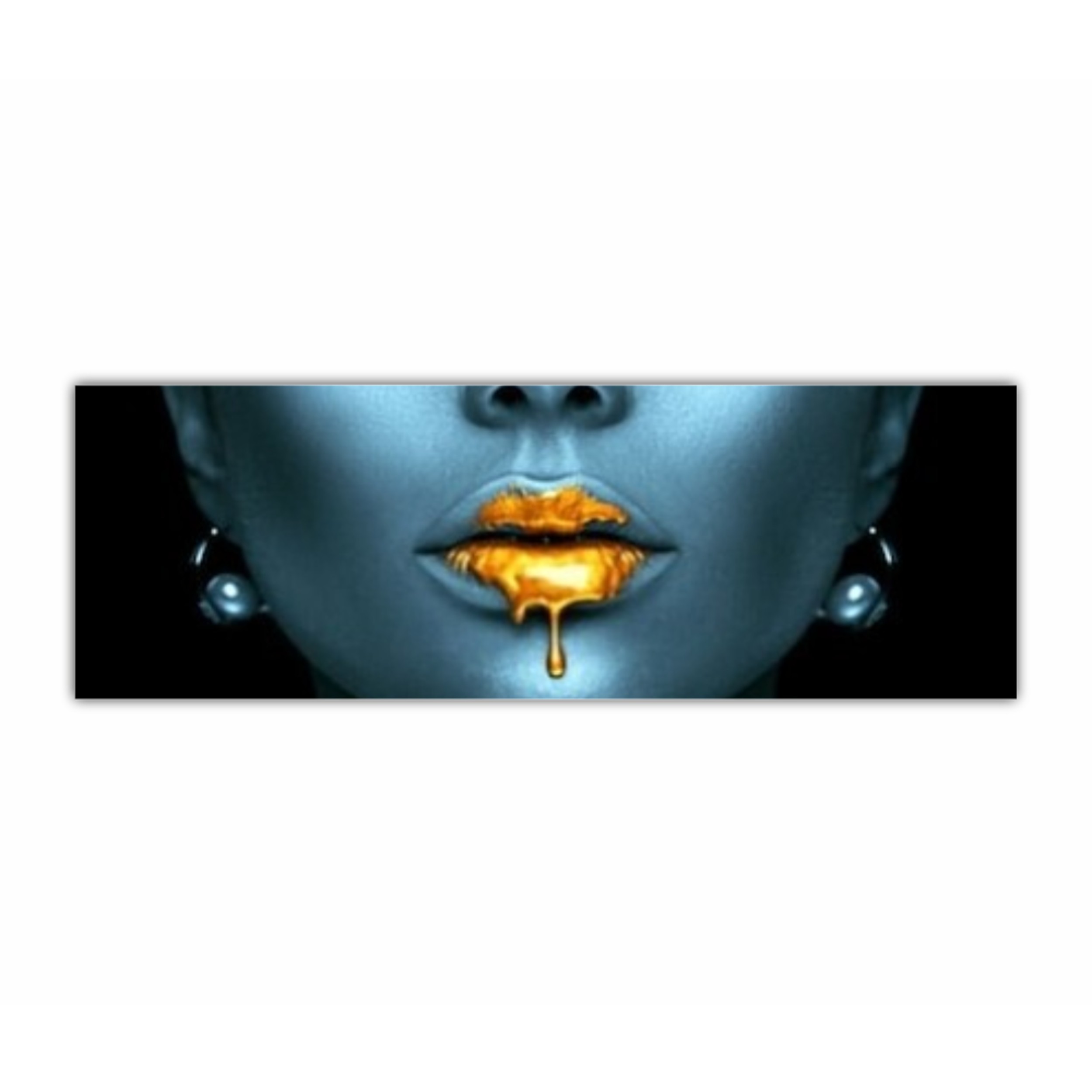 Blue beauty with golden details  Lips golden