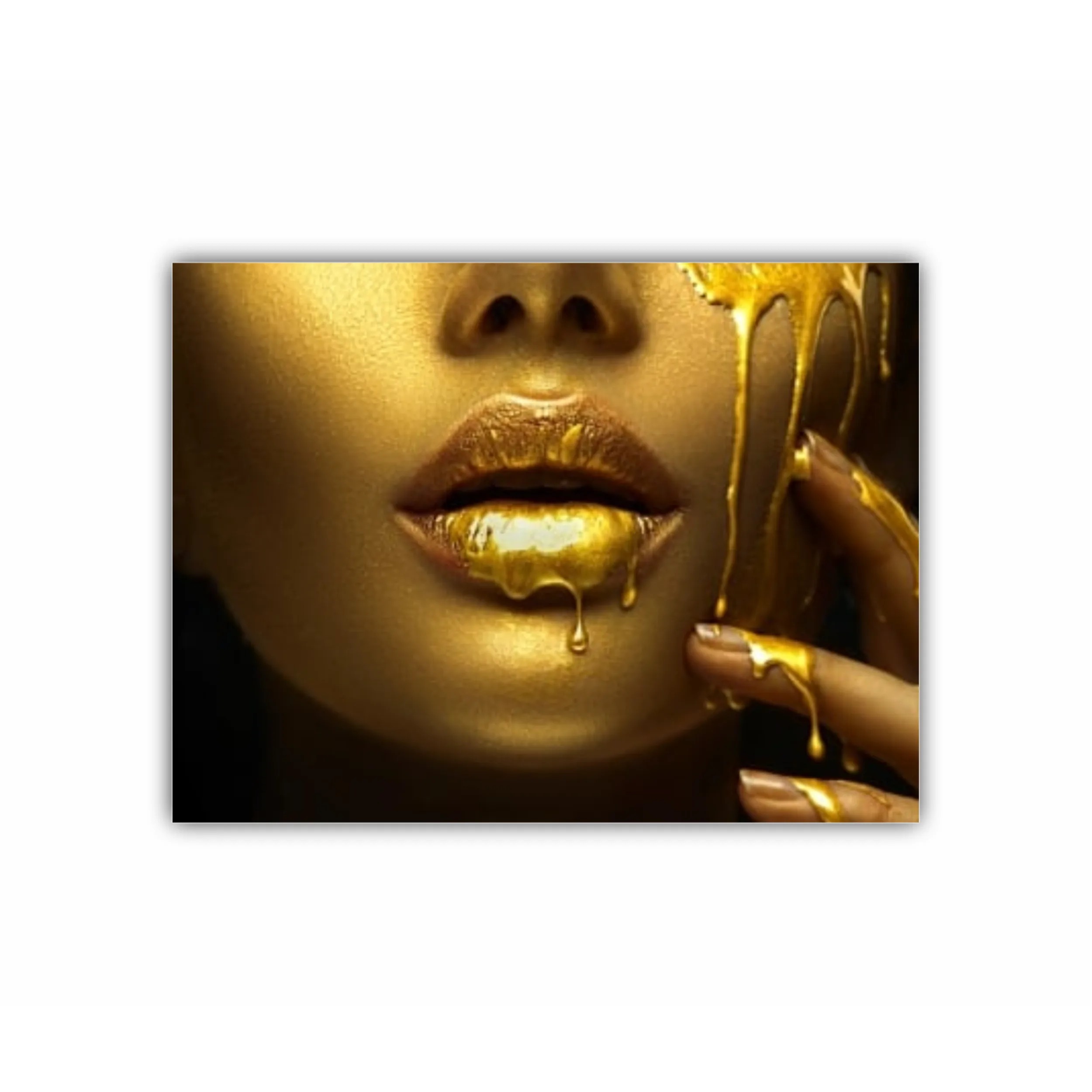 Women in golden makeup