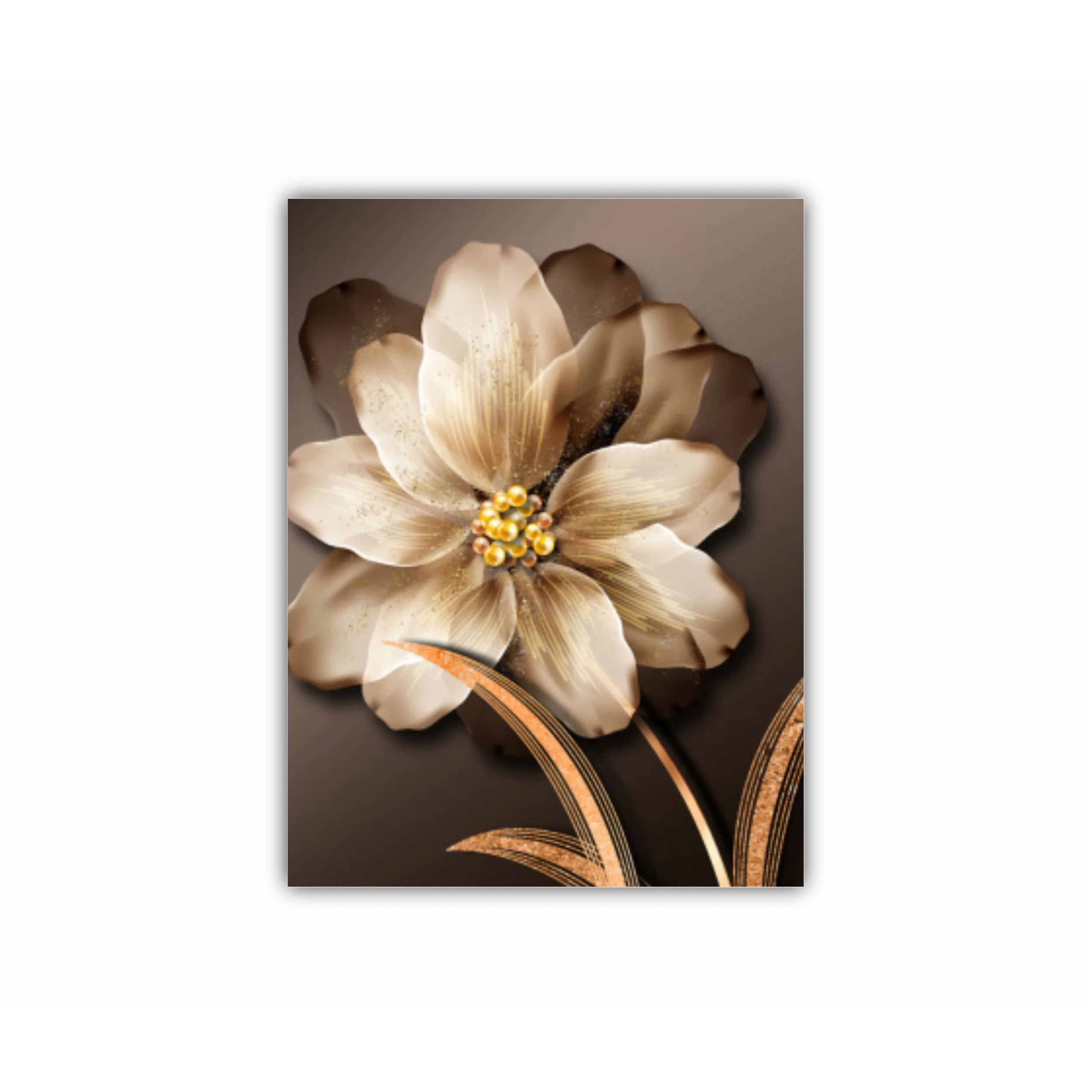 3d illustration of luxurious golden flower