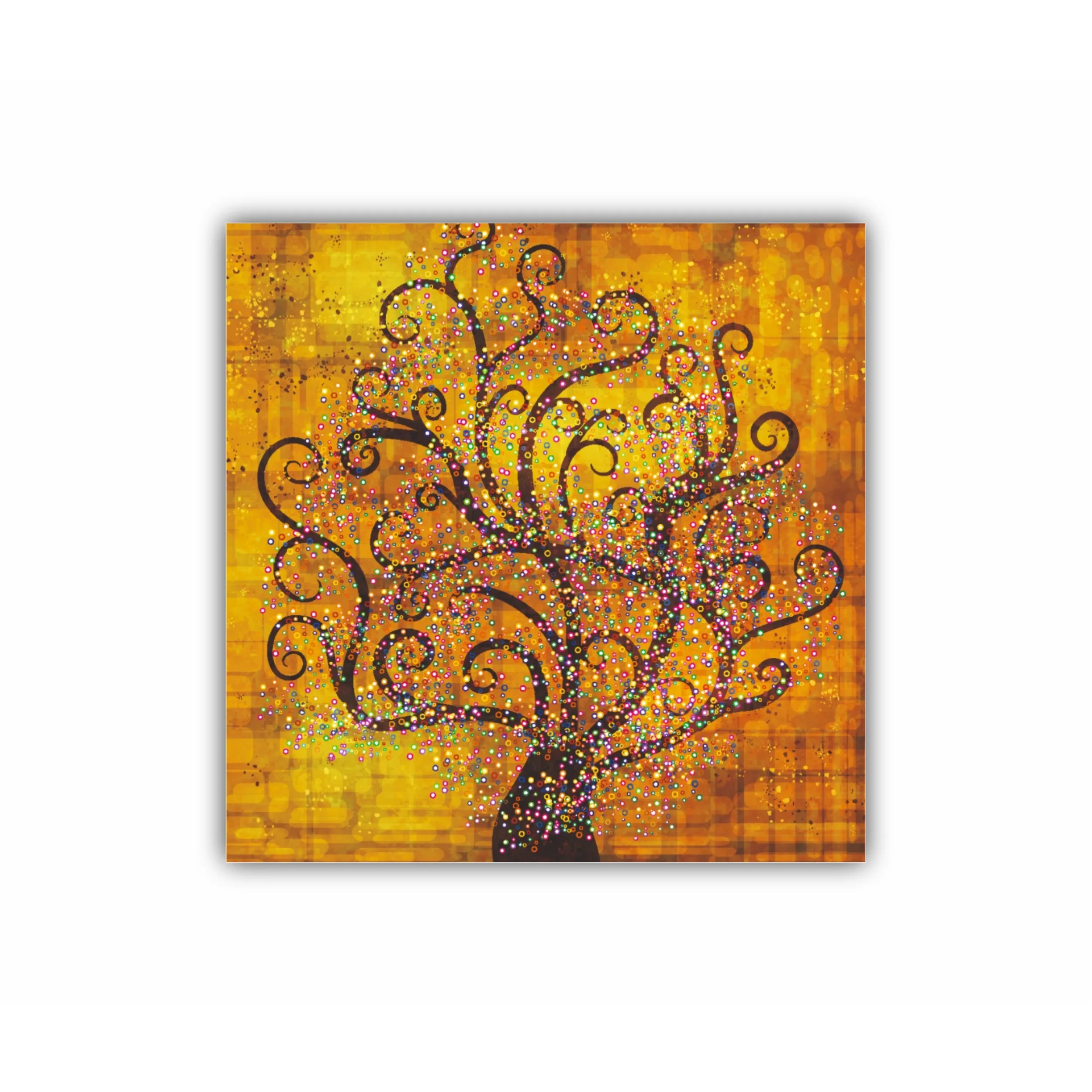 Abstract tree on a gold background in style of Gustav Klimt painting