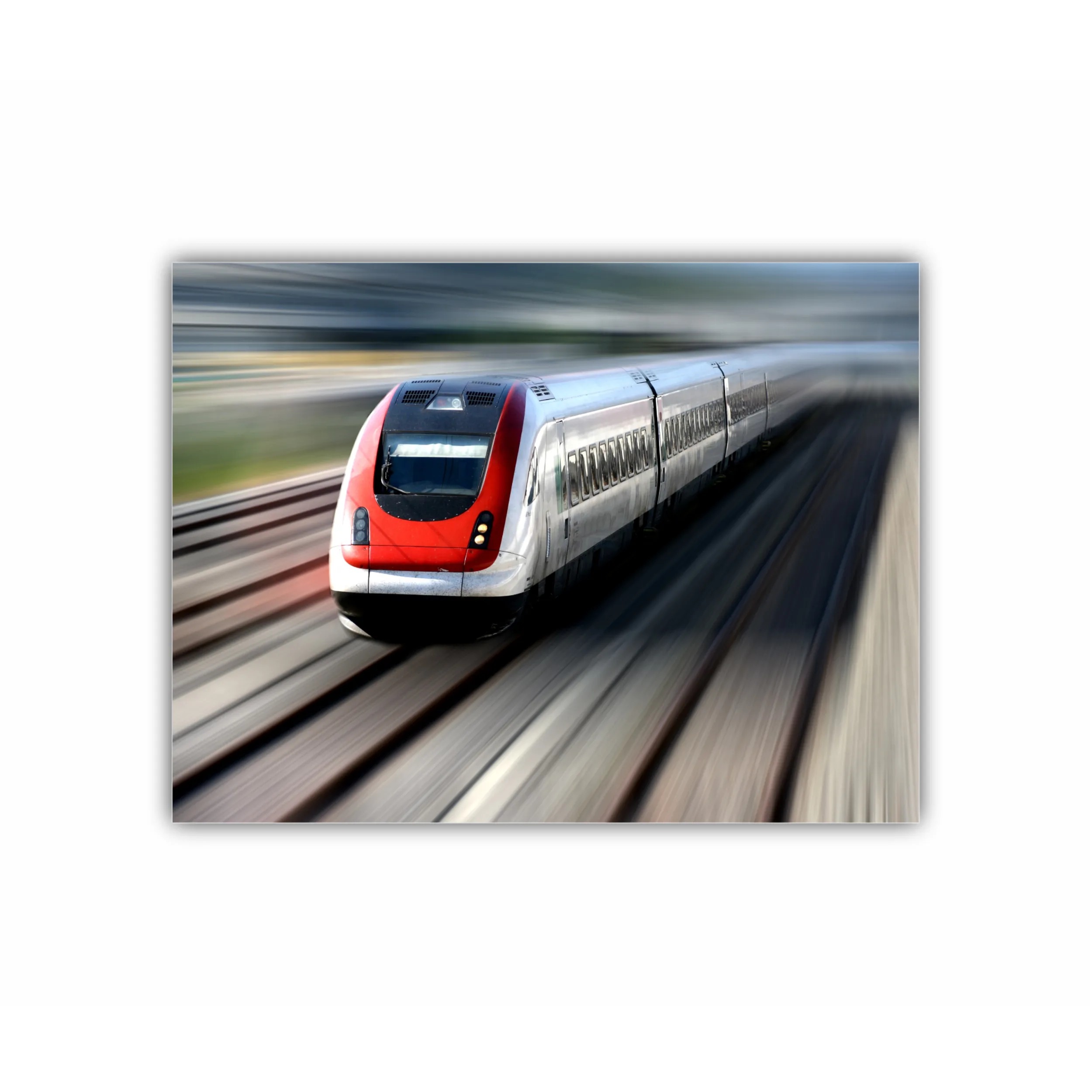 Fast train with motion blur