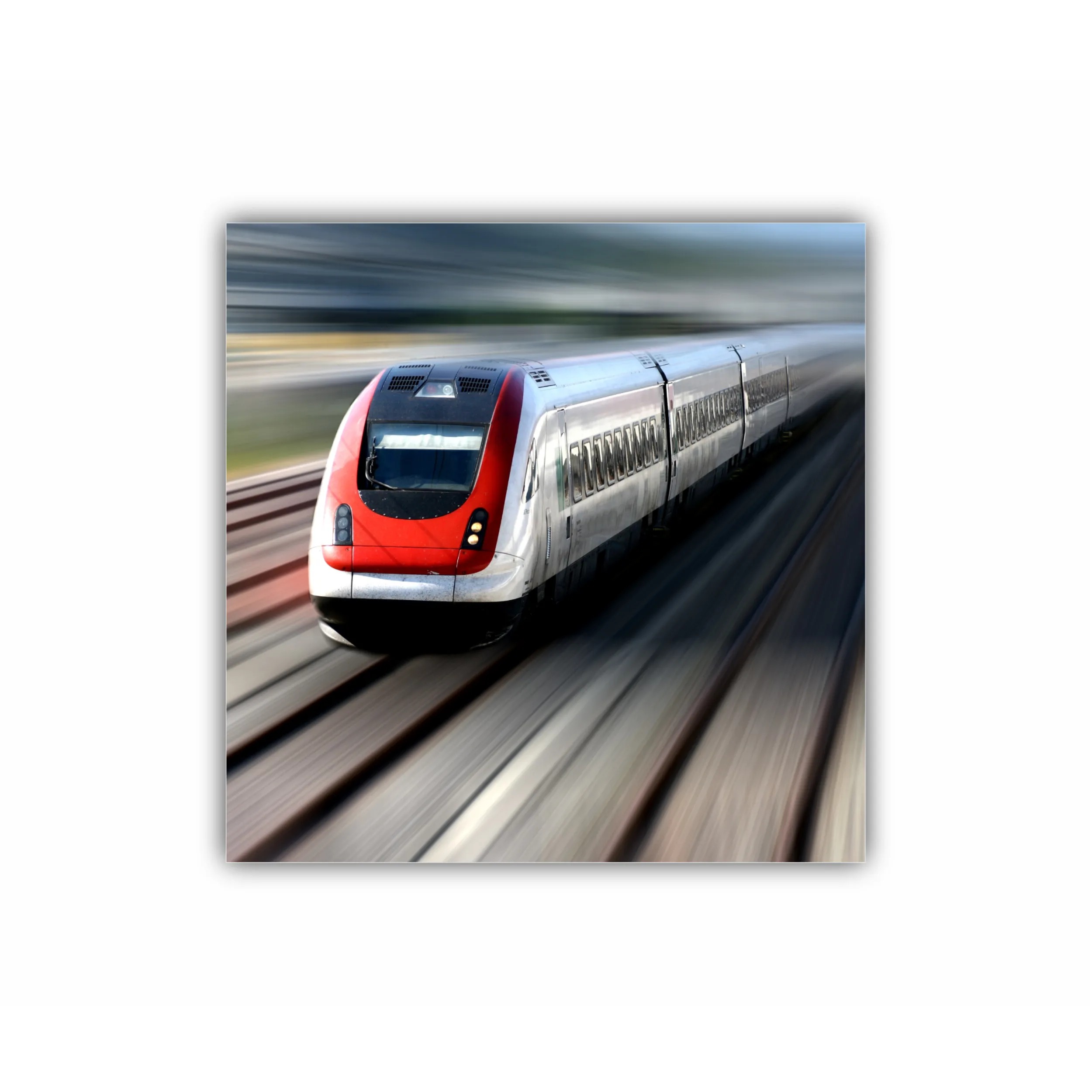 Fast train with motion blur