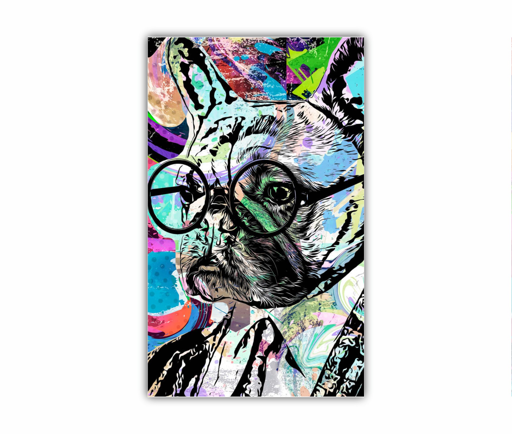 ANIMALS - colorat - bulldog -pictura abstracta 3