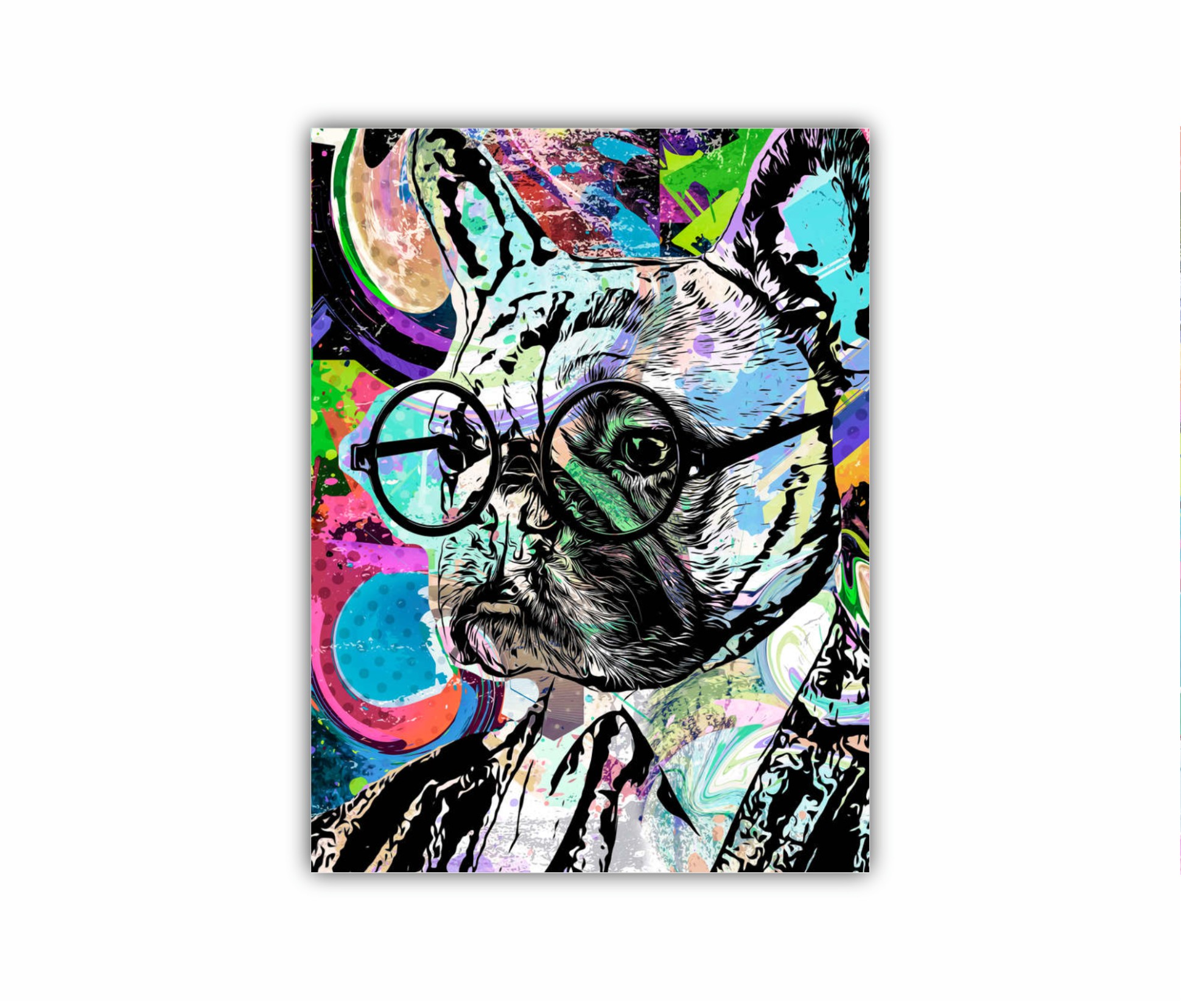 ANIMALS - colorat - bulldog -pictura abstracta 3