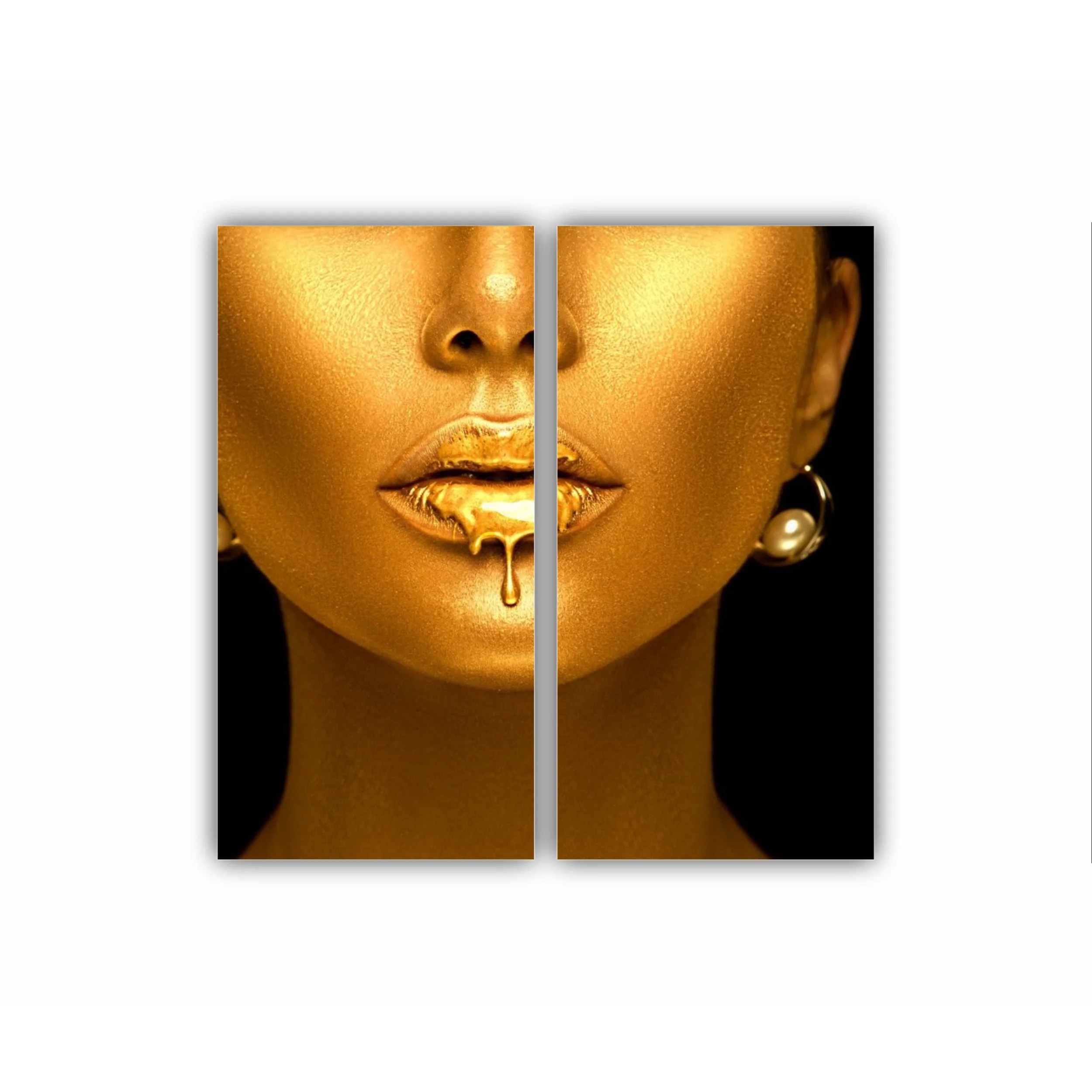 Women in golden makeup