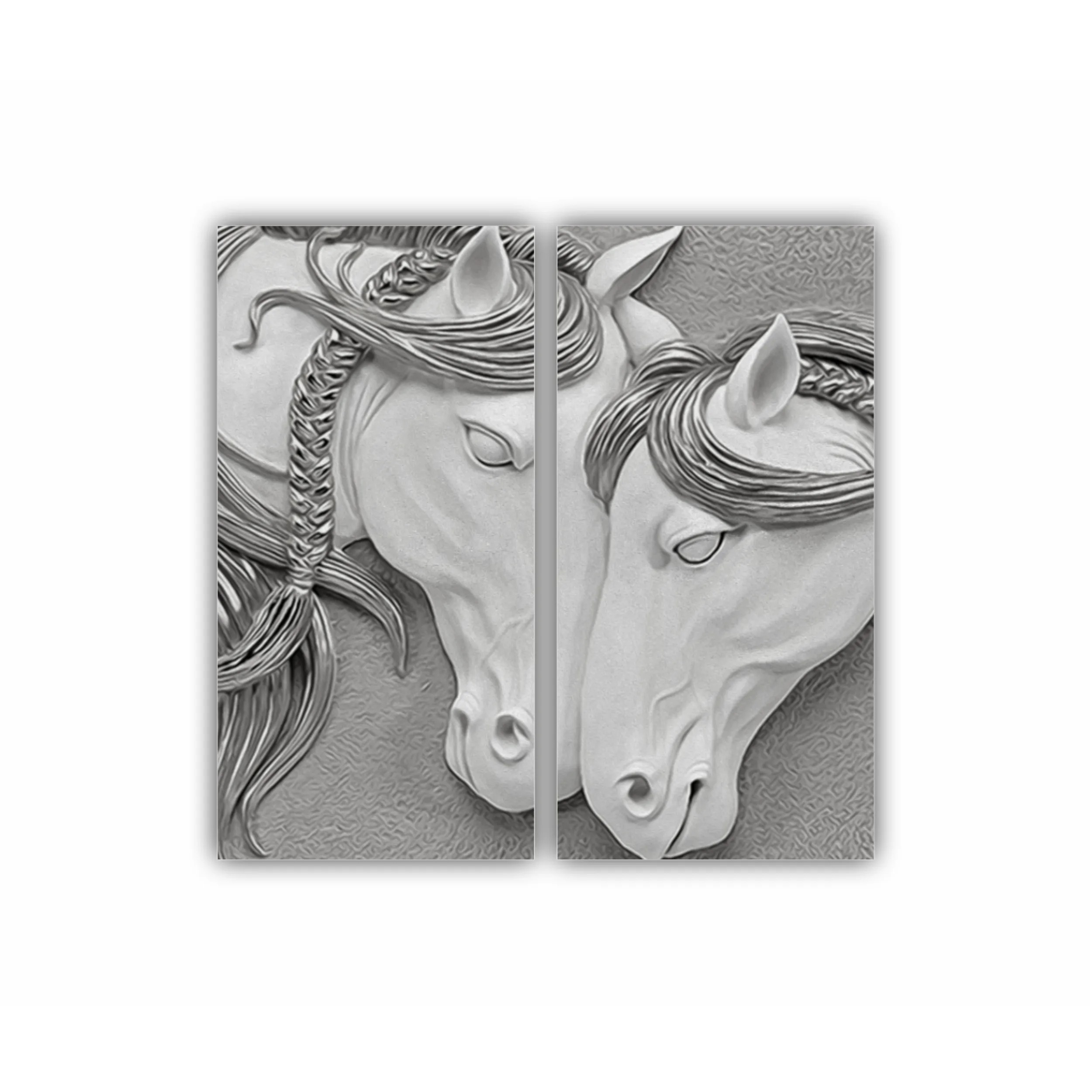 3d illustration of two horses