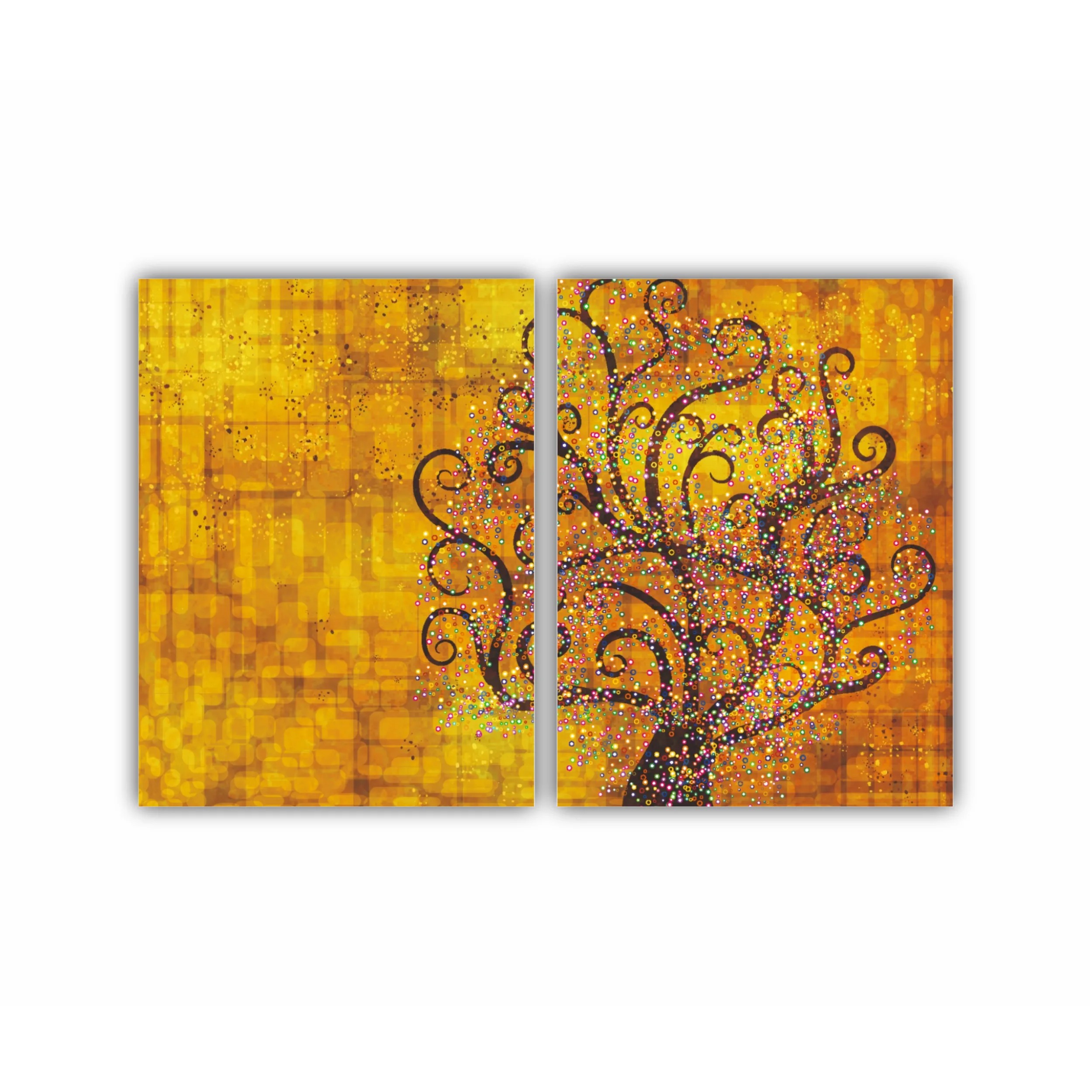 Abstract tree on a gold background in style of Gustav Klimt painting