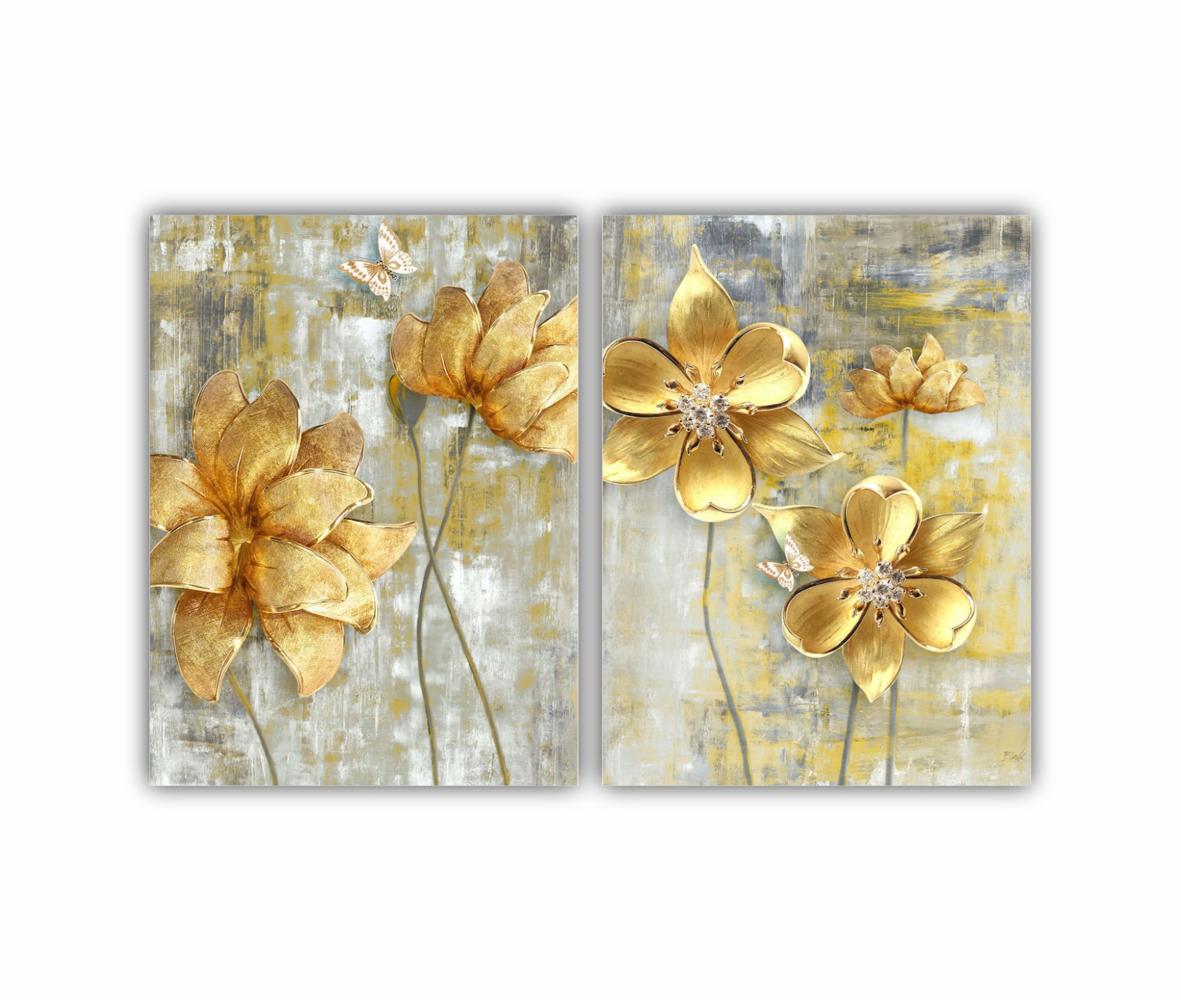 GOLDEN FLOWERS - flori galben-auriu 