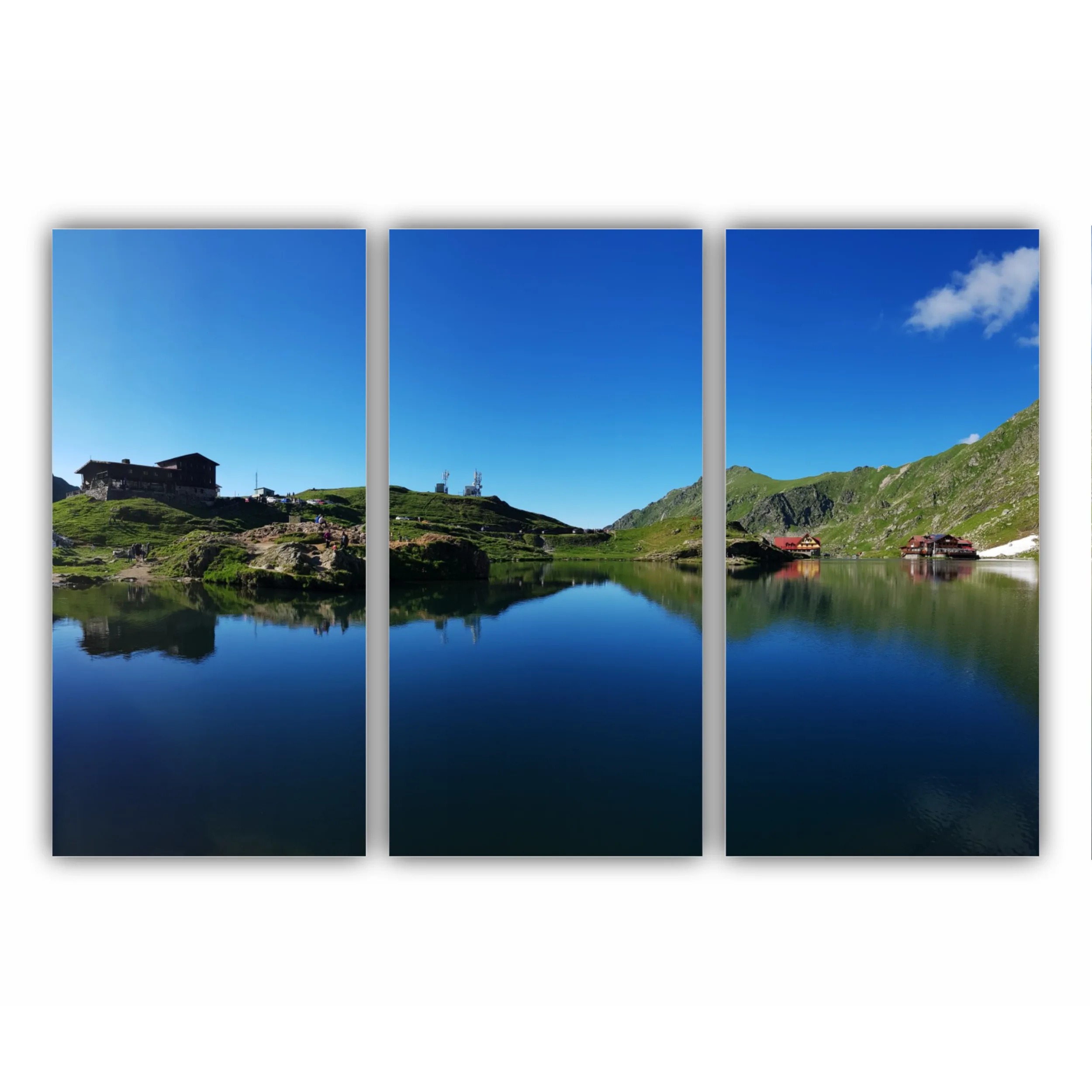 Frumos lac vulcanic Balea la mare altitudine - pe muntii Fagaras - Romania