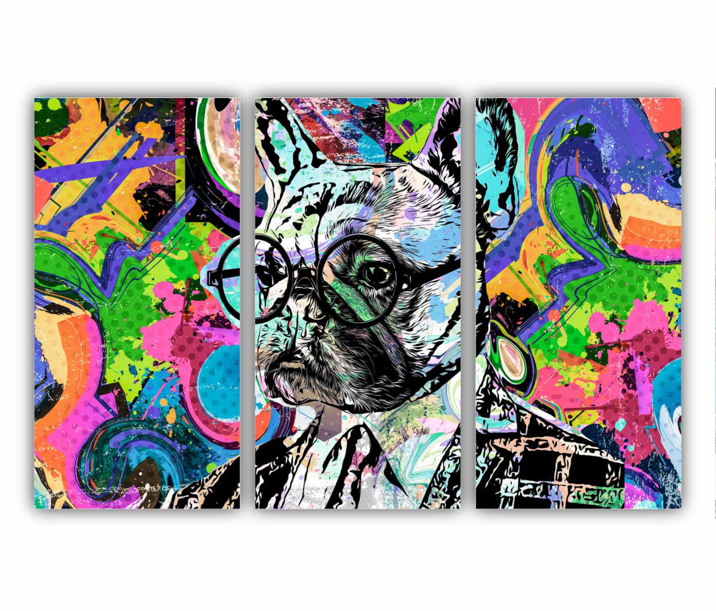 ANIMALS - colorat - bulldog -pictura abstracta 3