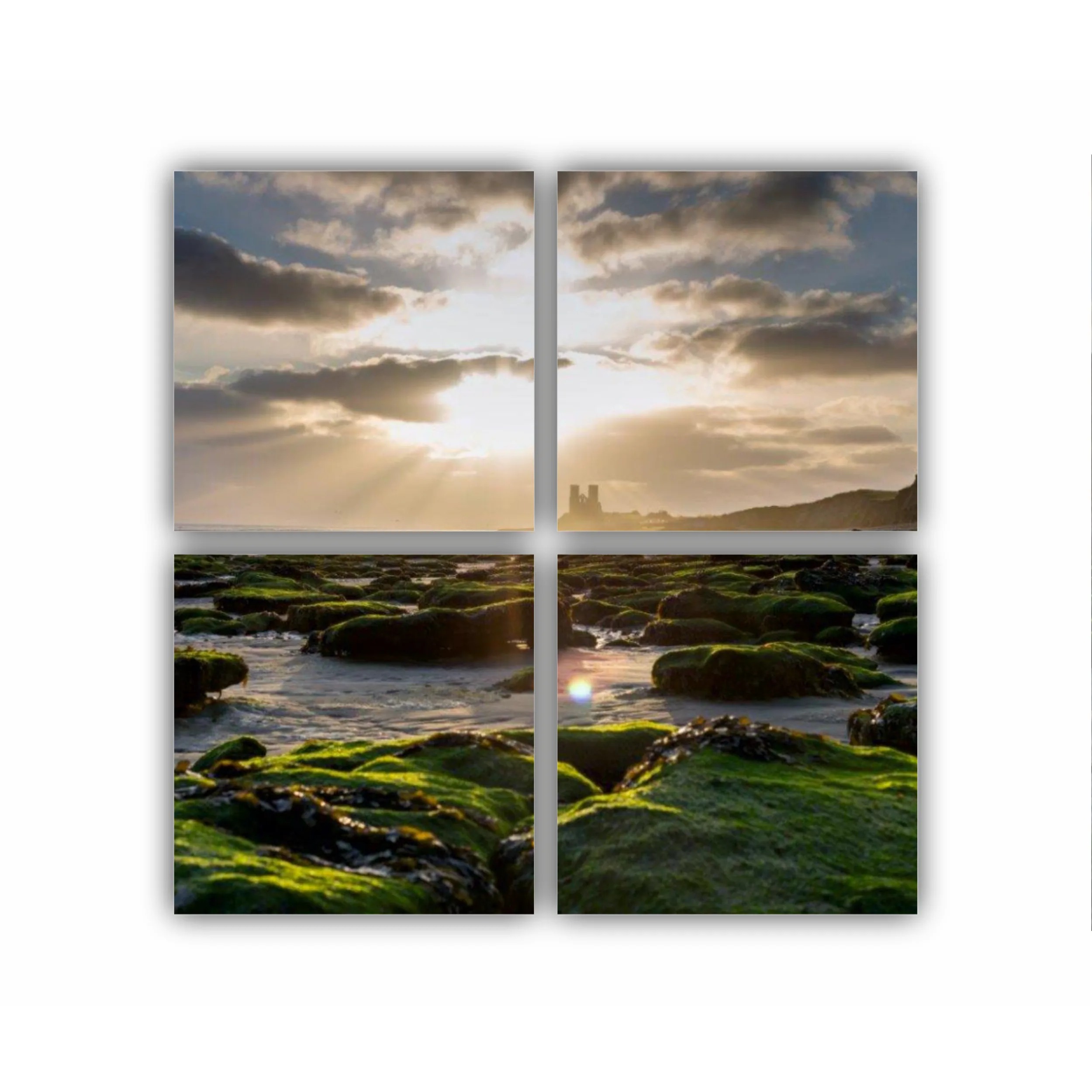 Reculver towers at dawn, England, UK