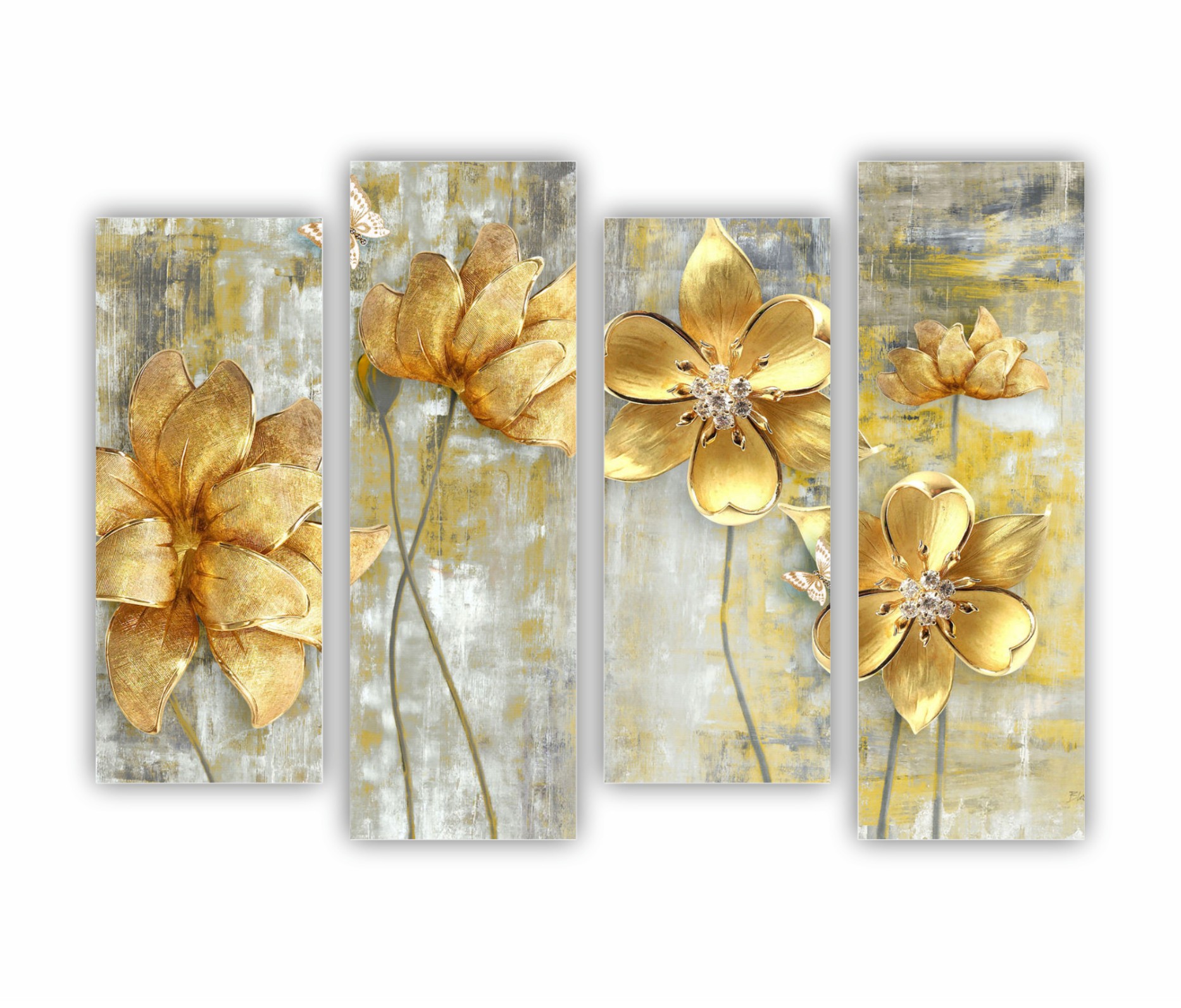 GOLDEN FLOWERS - flori galben-auriu 