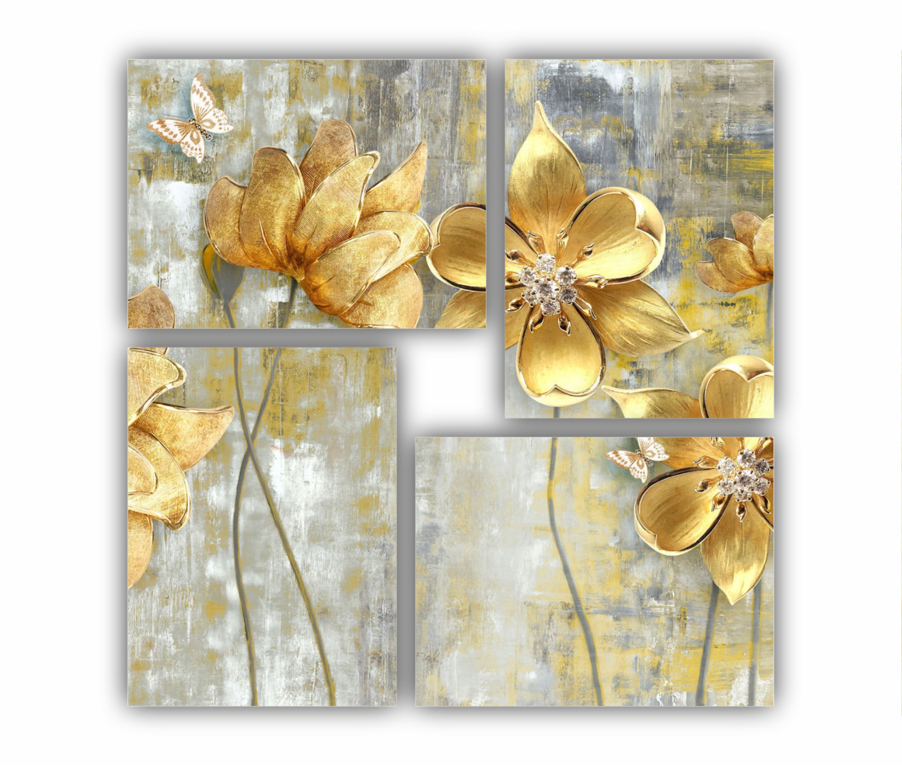 GOLDEN FLOWERS - flori galben-auriu 