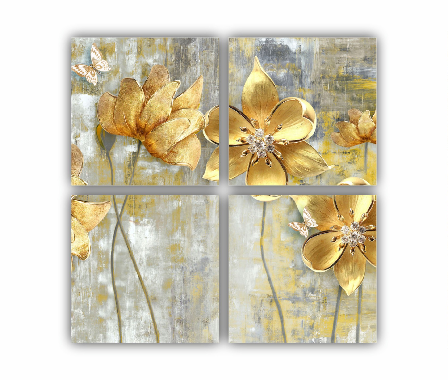 GOLDEN FLOWERS - flori galben-auriu 