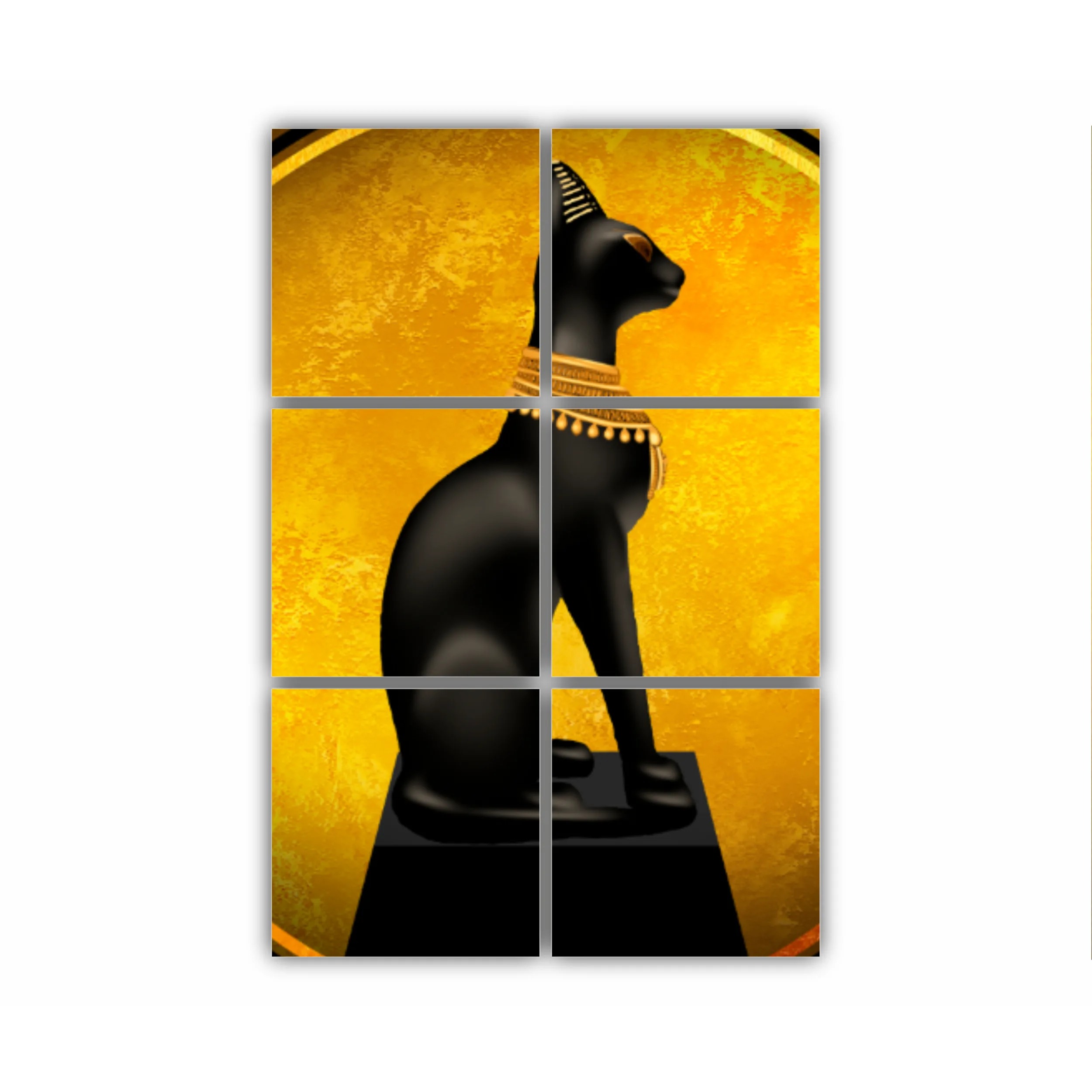 Egyptian asbstract background, goddess of Egypt Bastet, abstract golden background