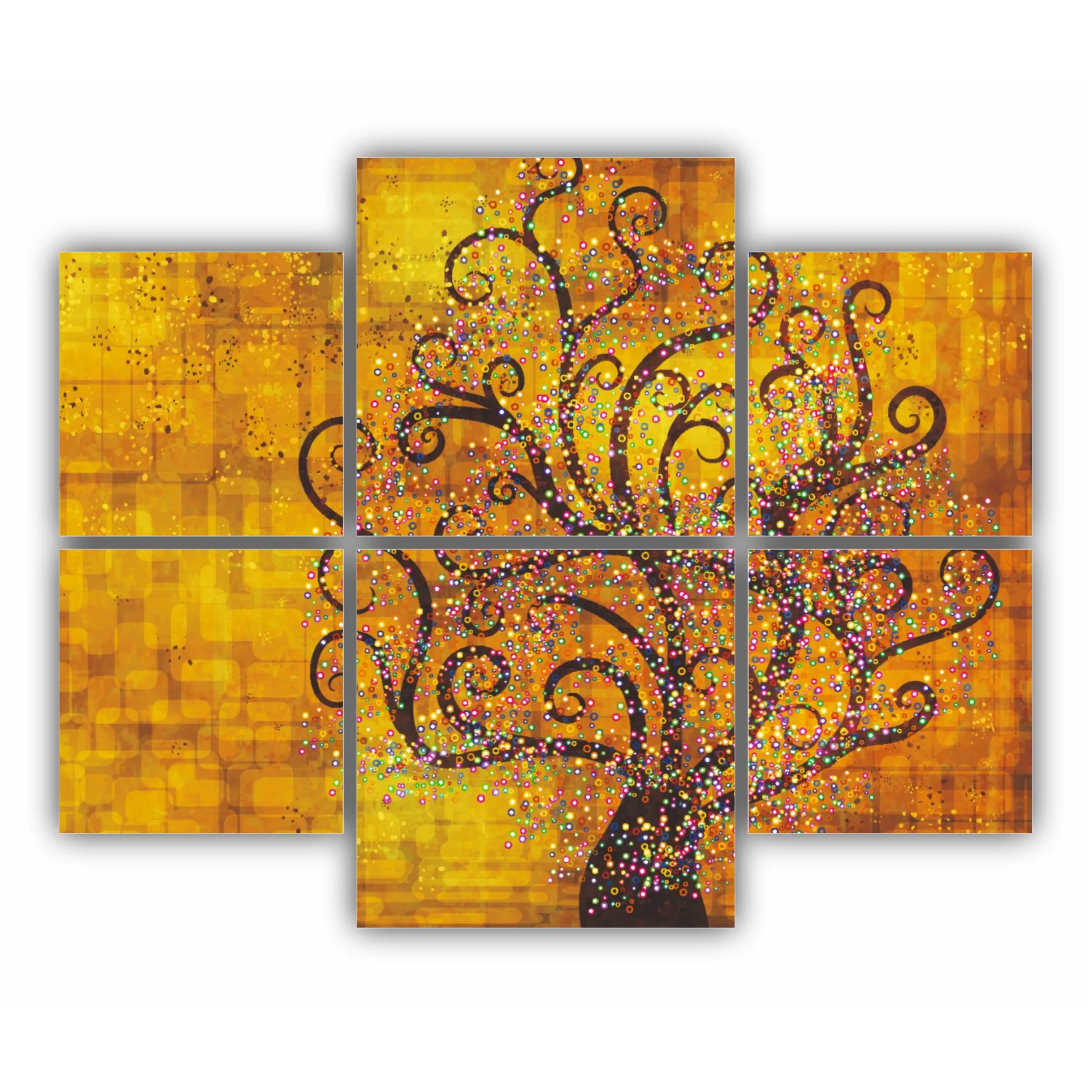 Abstract tree on a gold background in style of Gustav Klimt painting