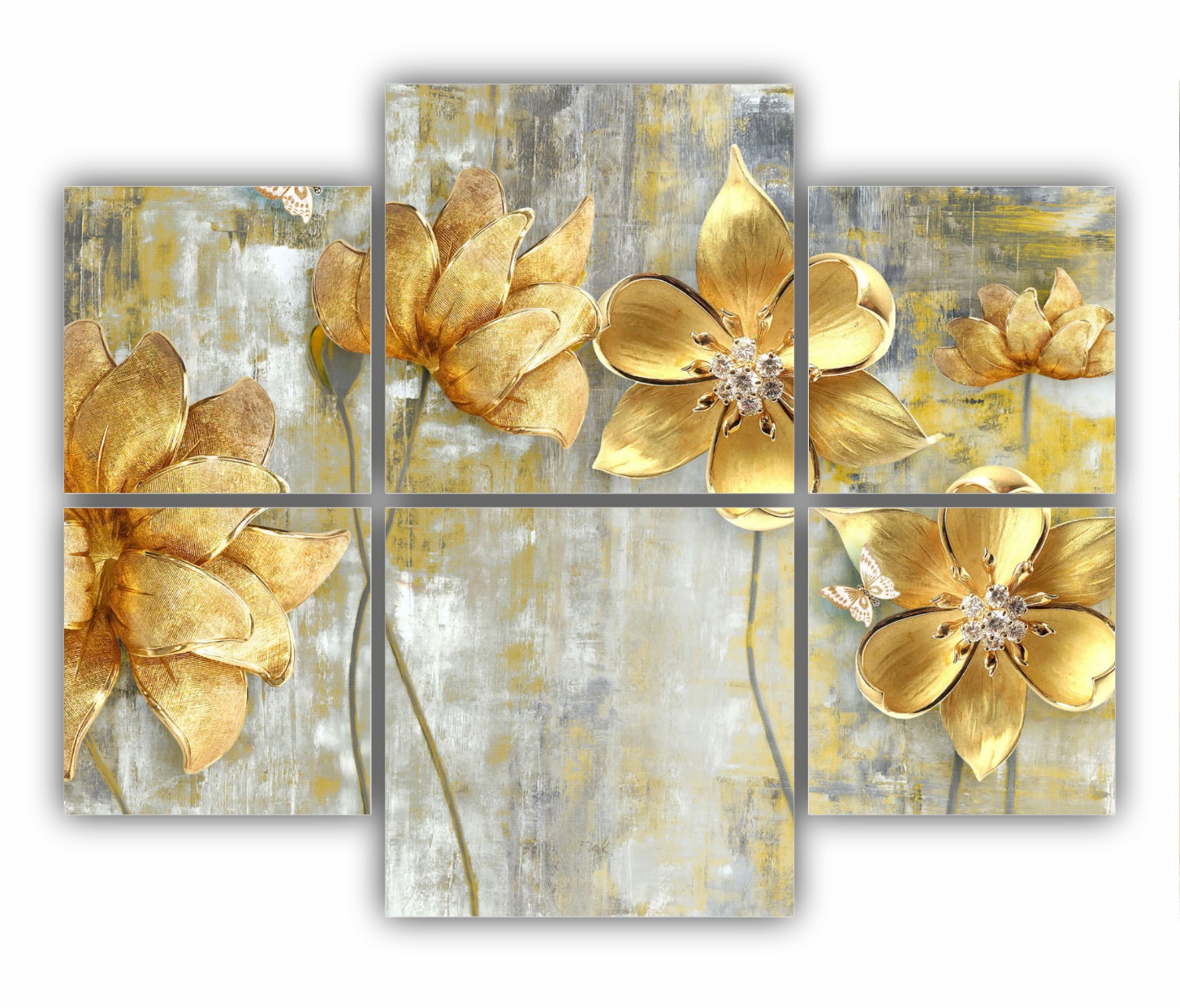 GOLDEN FLOWERS - flori galben-auriu 